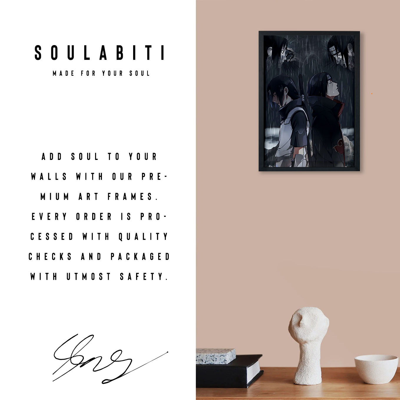Naruto Itachi Icon Scene Poster art framed 13x19-Inch - SoulAbiti