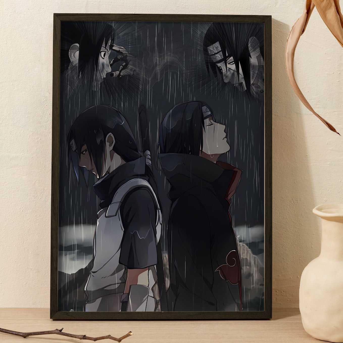 Naruto Itachi Icon Scene Poster art framed 13x19-Inch - SoulAbiti