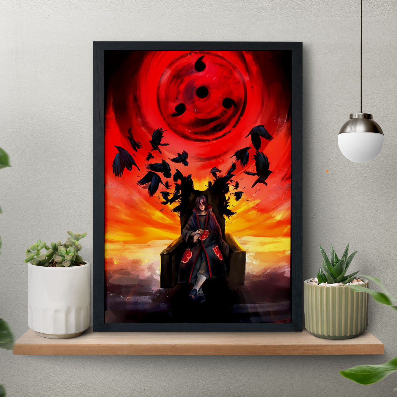 Naruto Itachi Sitting On Chair Poster art framed 13x19-Inch - SoulAbiti