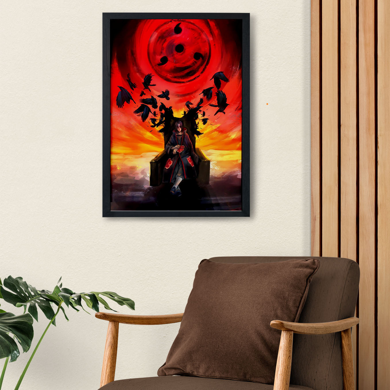 Naruto Itachi Sitting On Chair Poster art framed 13x19-Inch - SoulAbiti