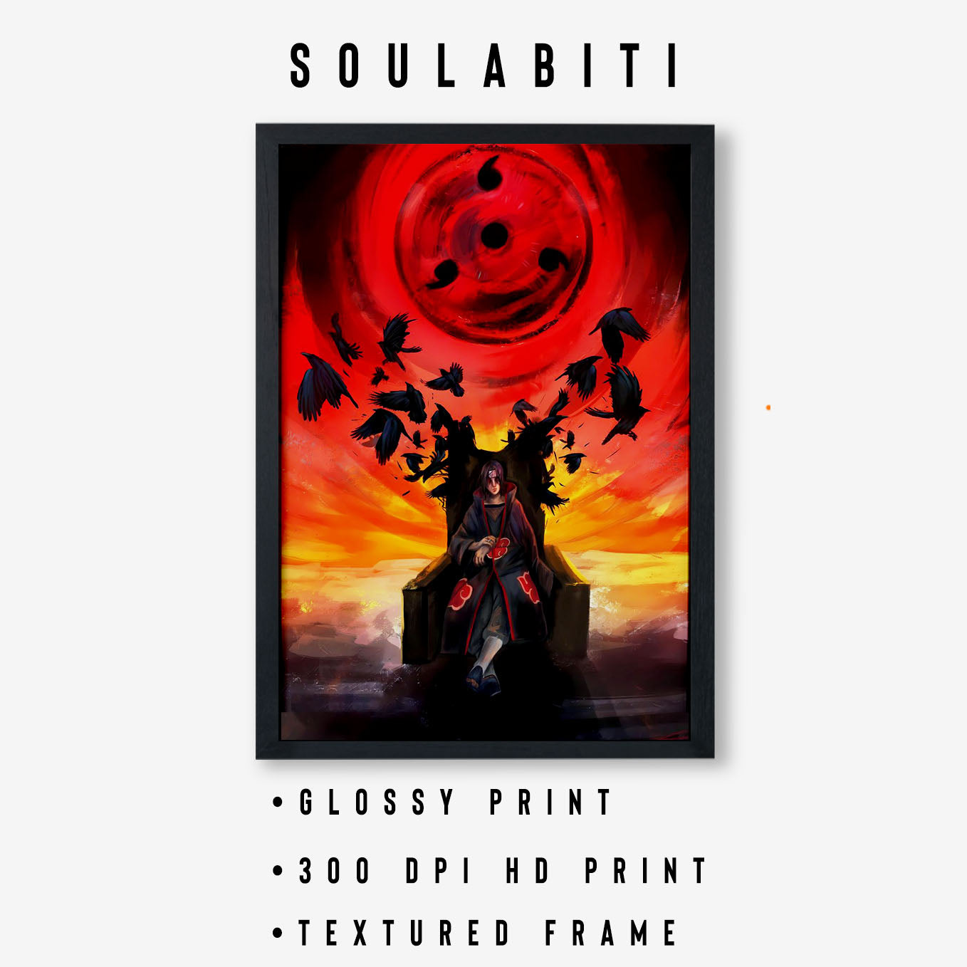 Naruto Itachi Sitting On Chair Poster art framed 13x19-Inch - SoulAbiti