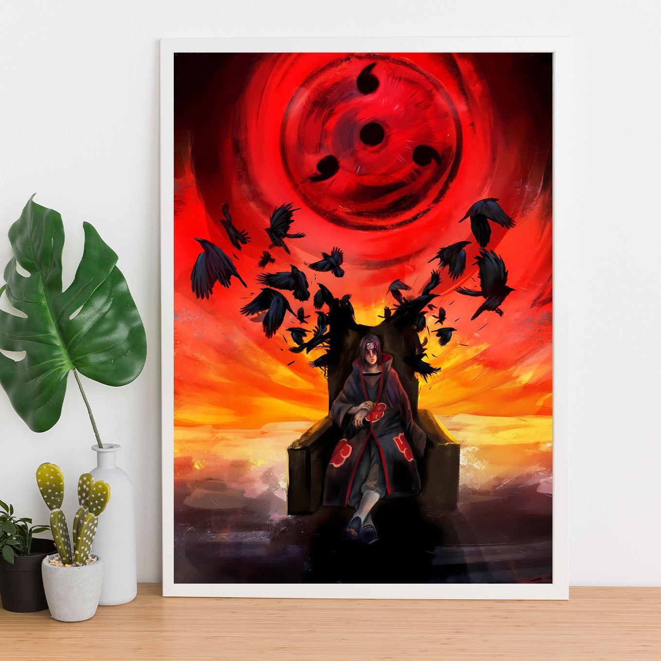 Naruto Itachi Sitting On Chair Poster art framed 13x19-Inch - SoulAbiti