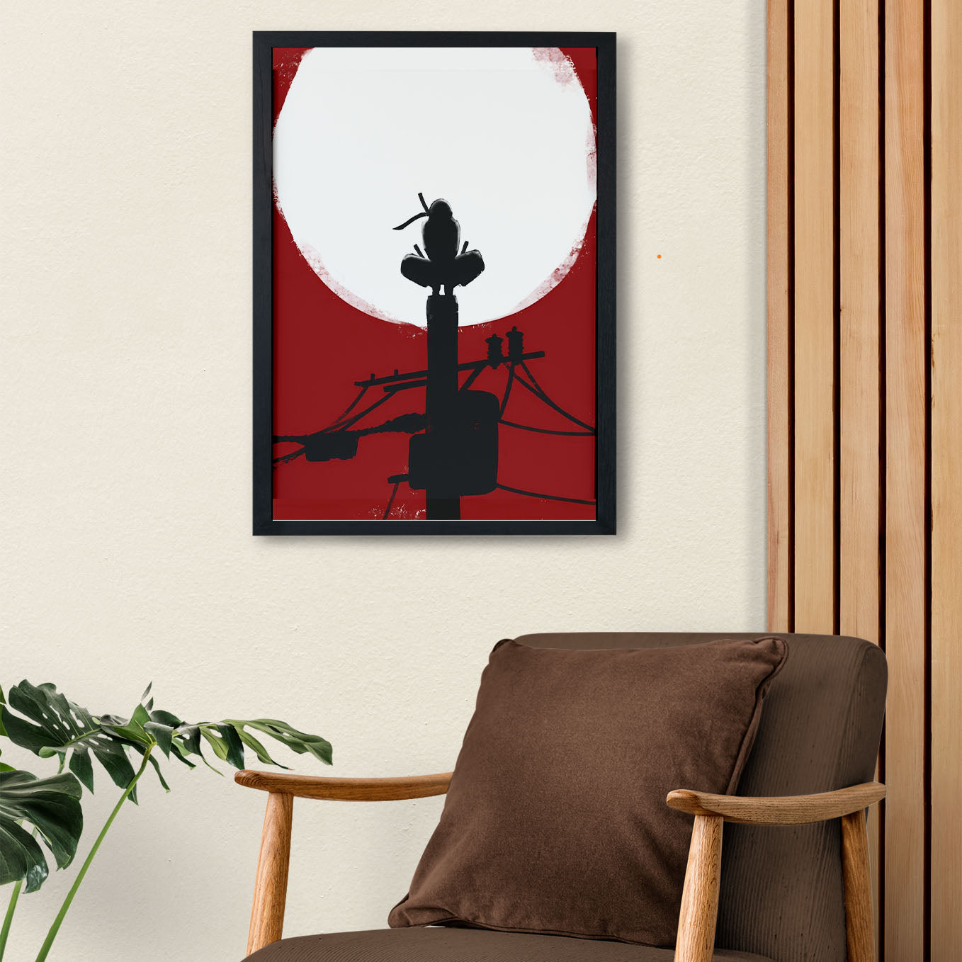 Naruto Itachi Sitting On Pole Poster art framed 13x19-Inch - SoulAbiti