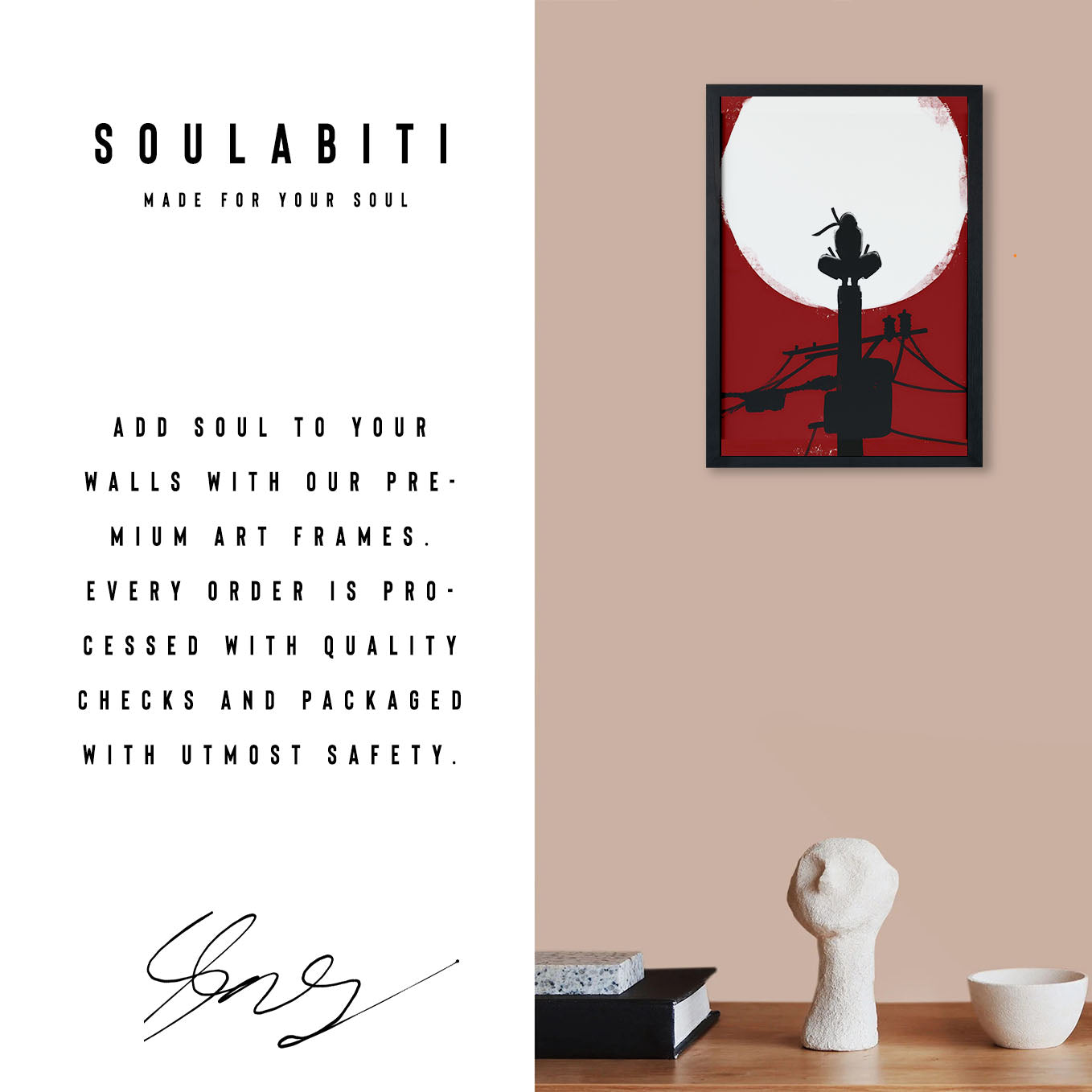 Naruto Itachi Sitting On Pole Poster art framed 13x19-Inch - SoulAbiti