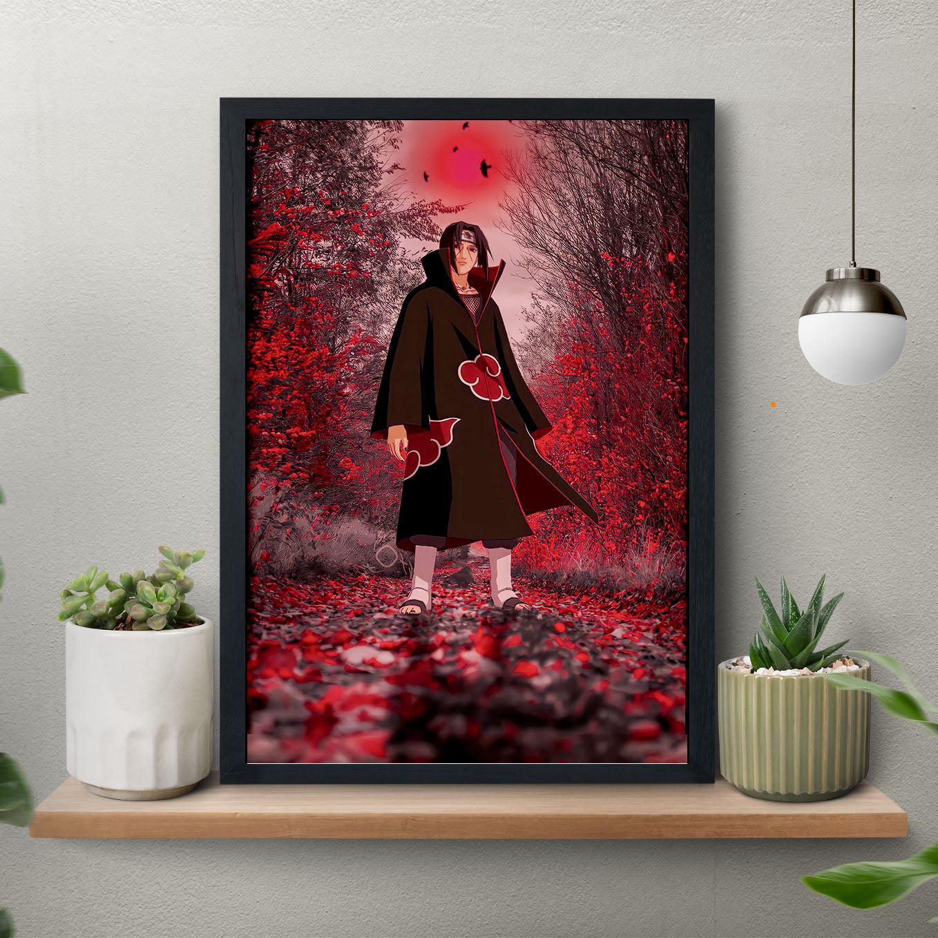Naruto Itachi Standing Alone Poster art framed 13x19-Inch - SoulAbiti