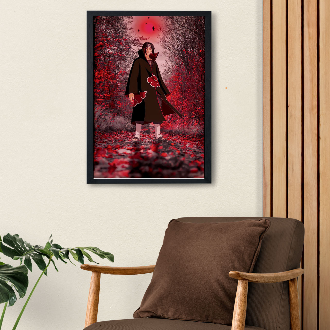 Naruto Itachi Standing Alone Poster art framed 13x19-Inch - SoulAbiti