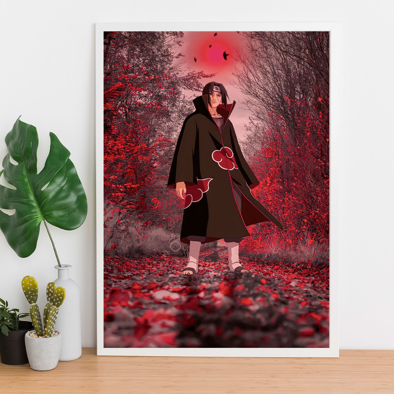 Naruto Itachi Standing Alone Poster art framed 13x19-Inch - SoulAbiti