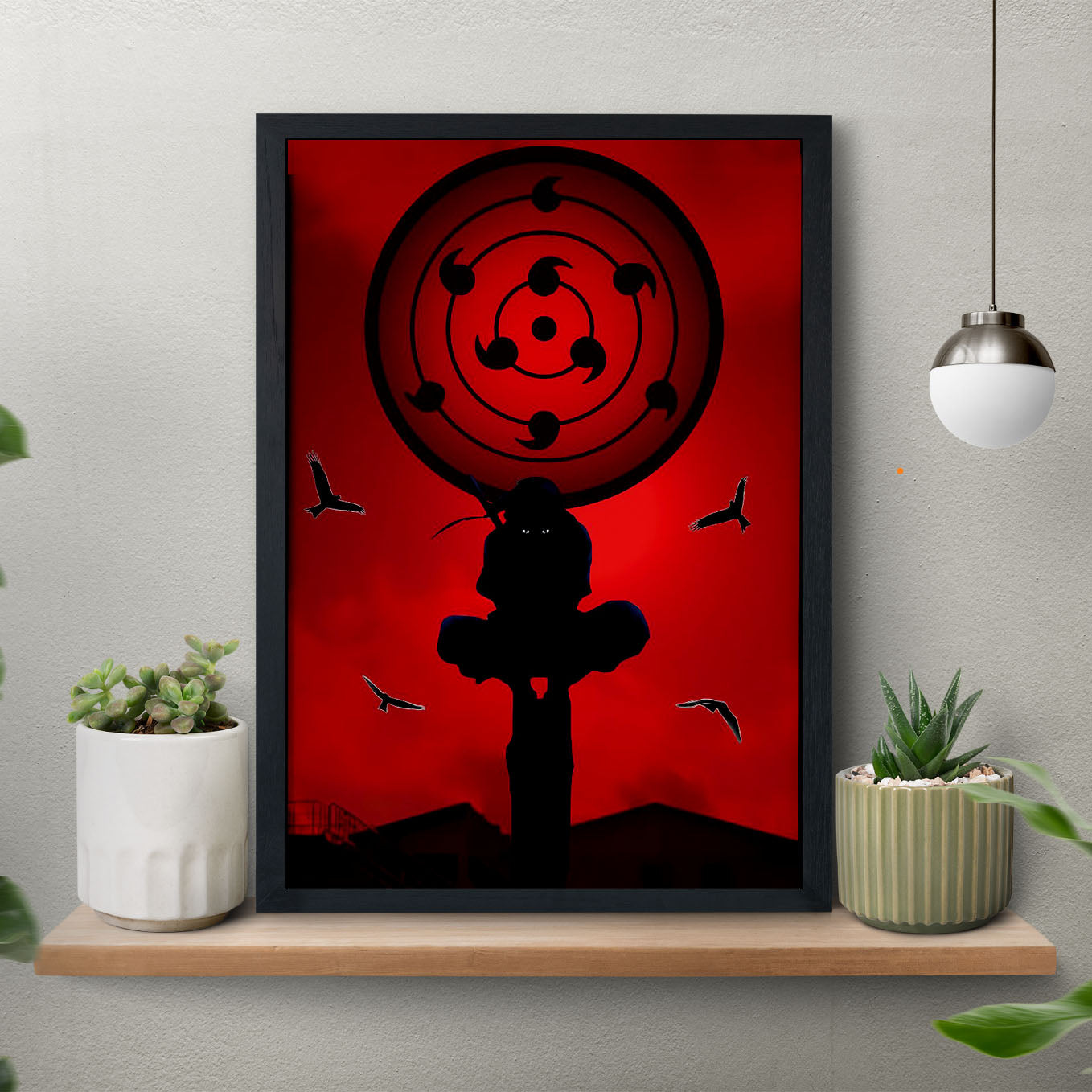 Naruto Itachi Triple Tomoe Sharingan Poster art framed 13x19-Inch - SoulAbiti