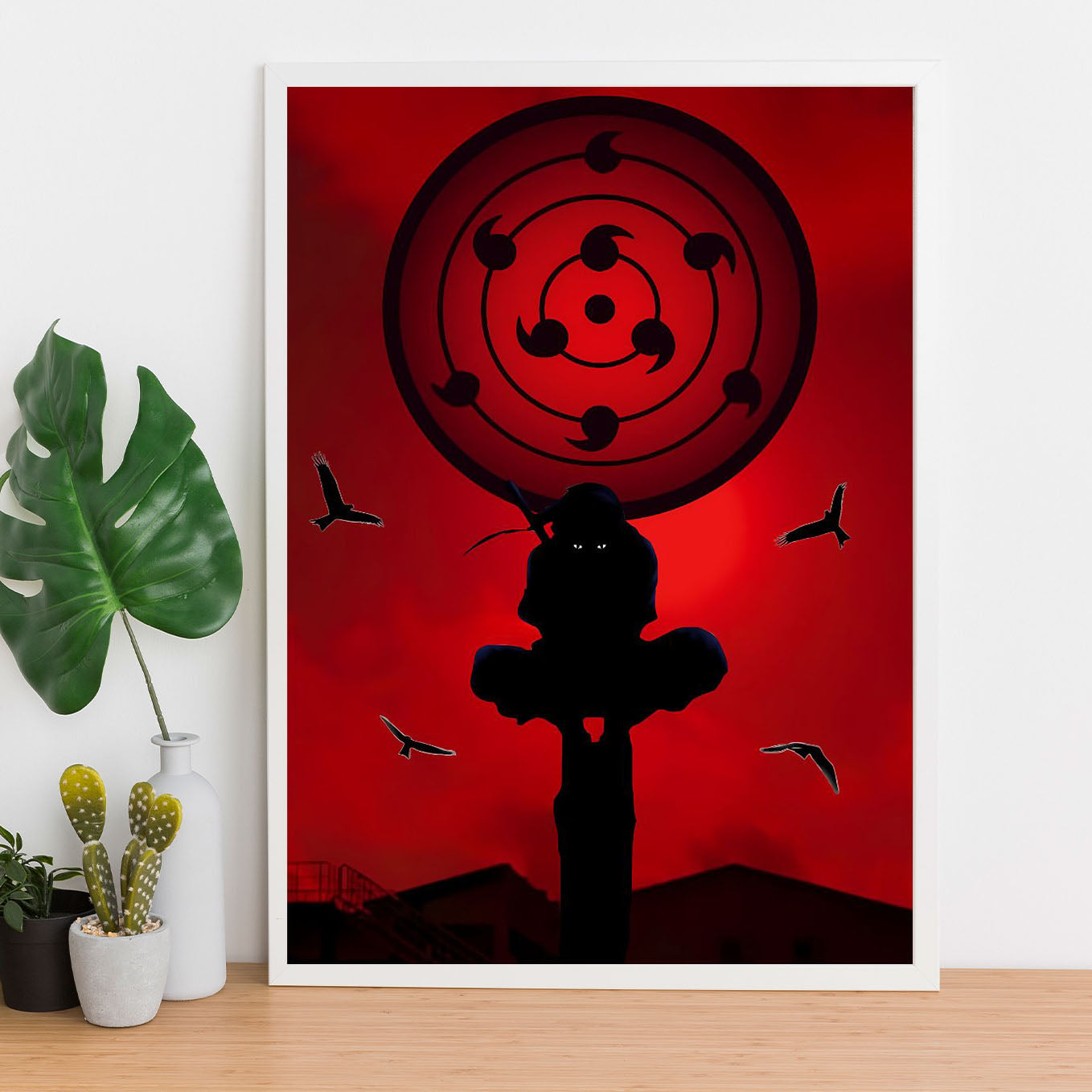 Naruto Itachi Triple Tomoe Sharingan Poster art framed 13x19-Inch - SoulAbiti