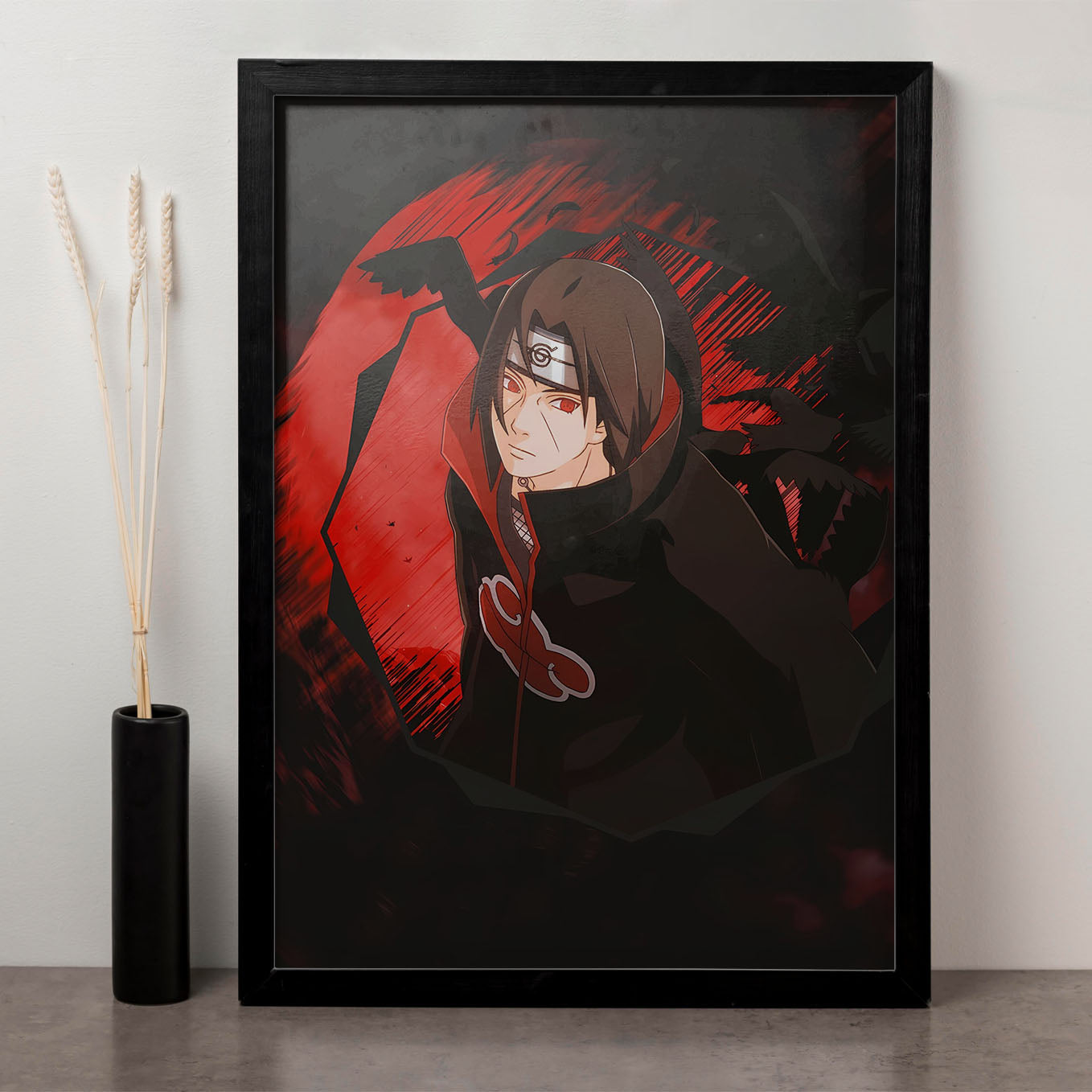 Naruto Itachi Uchiha Poster art framed 13x19-Inch - SoulAbiti