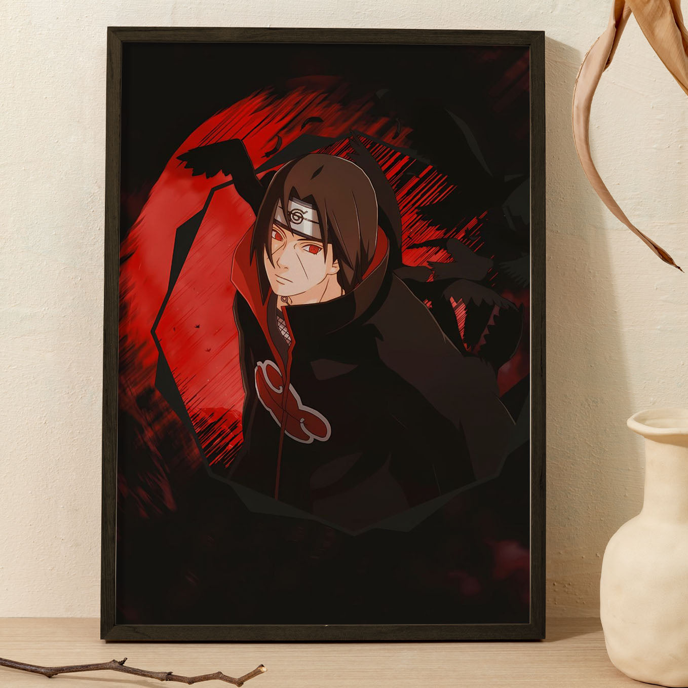 Naruto Itachi Uchiha Poster art framed 13x19-Inch - SoulAbiti