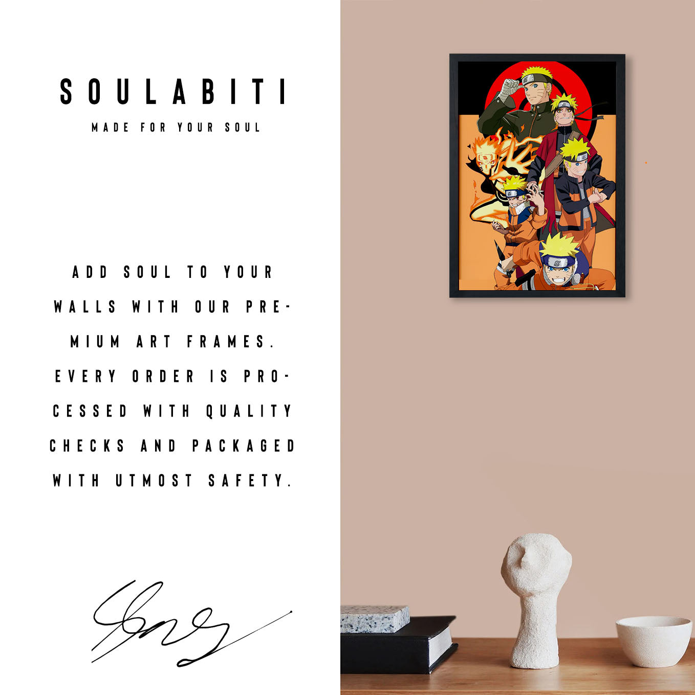 Naruto Journey Poster art framed 13x19-Inch - SoulAbiti