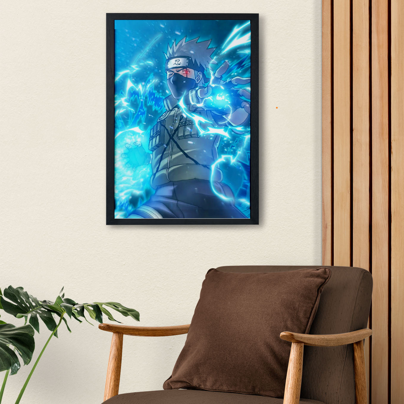 Naruto kakashi lightning blade Poster art framed 13x19-Inch - SoulAbiti