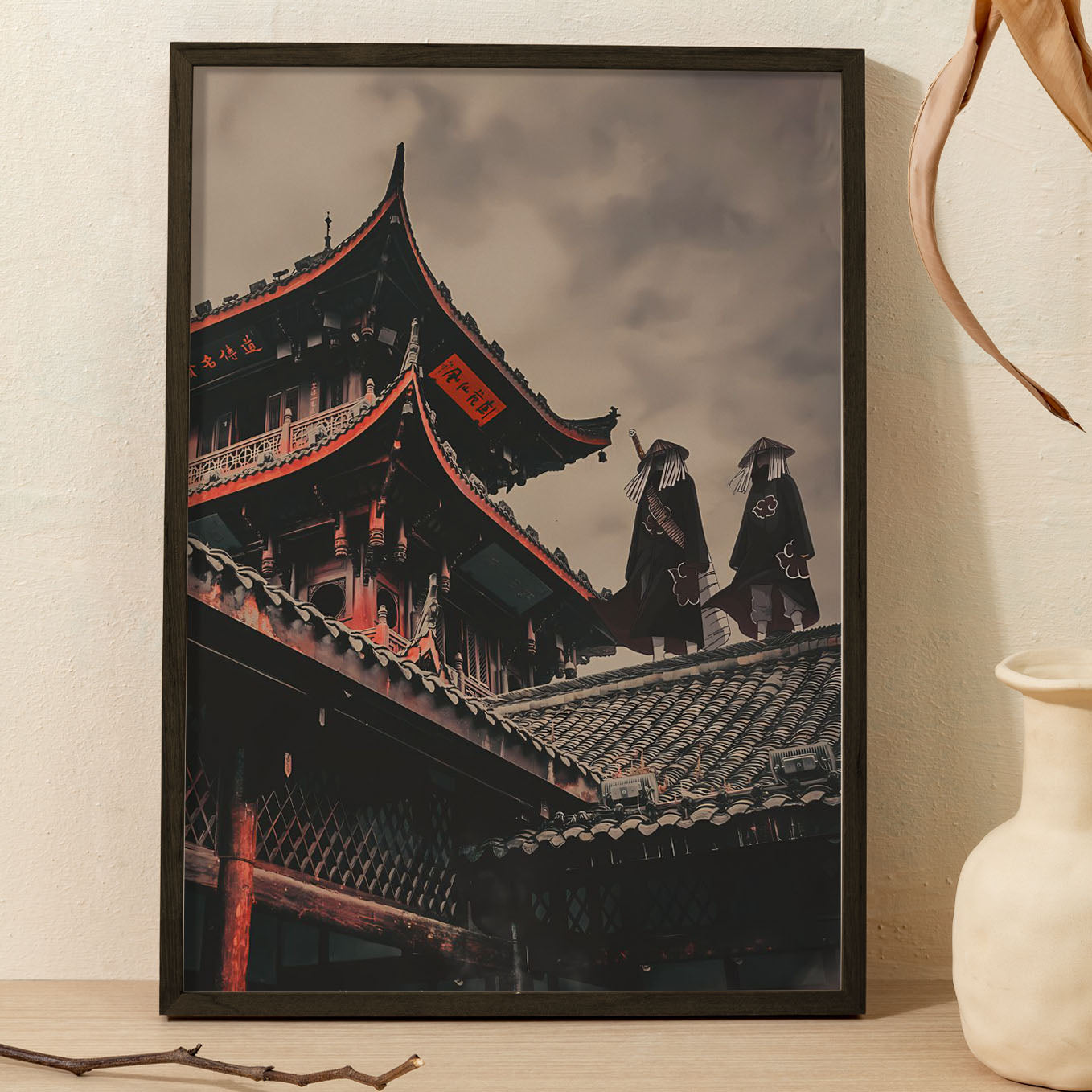 Naruto Kisame, Itachi Poster art framed 13x19-Inch - SoulAbiti