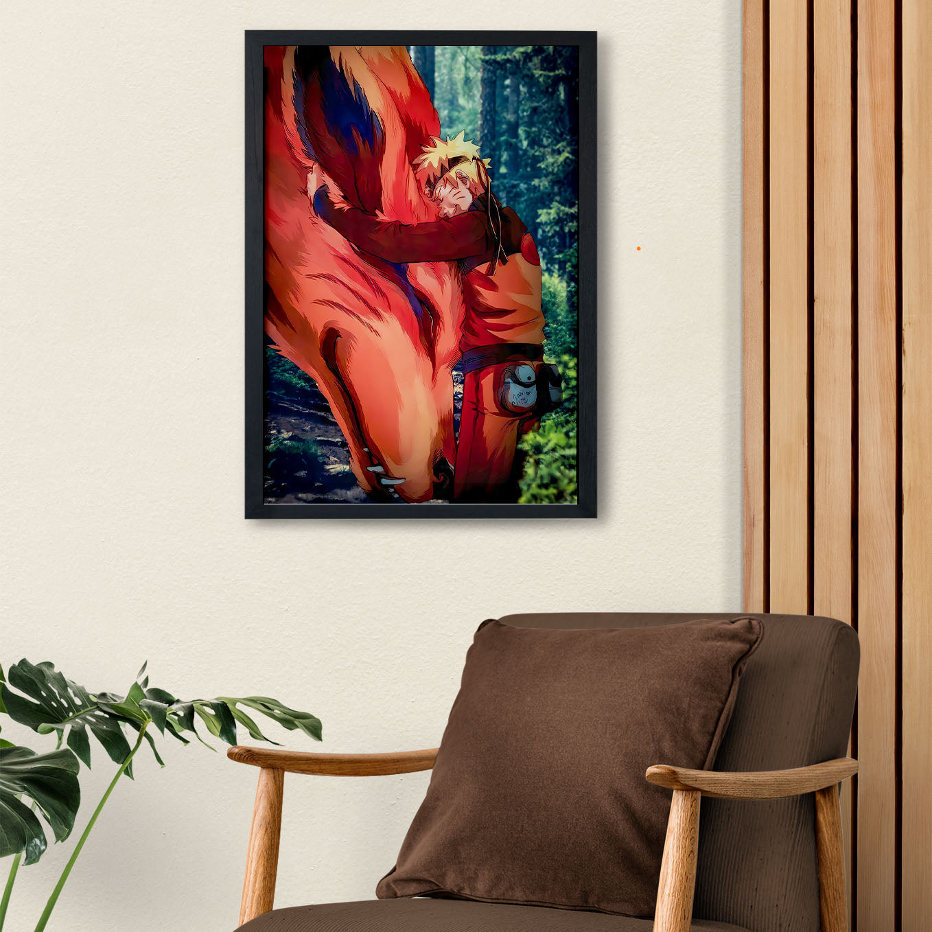 Naruto Kurama 9 Tails Poster art framed 13x19-Inch - SoulAbiti