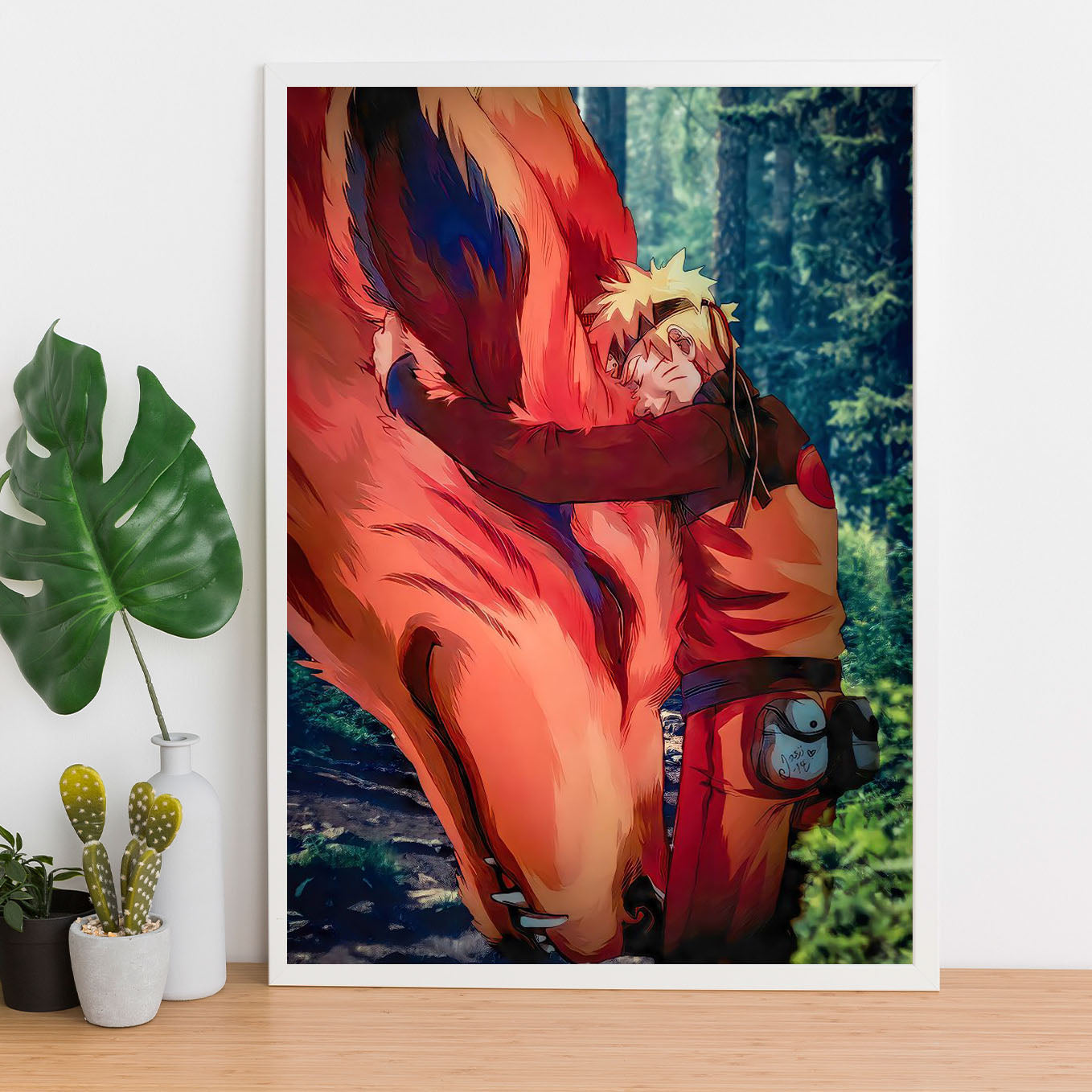 Naruto Kurama 9 Tails Poster art framed 13x19-Inch - SoulAbiti