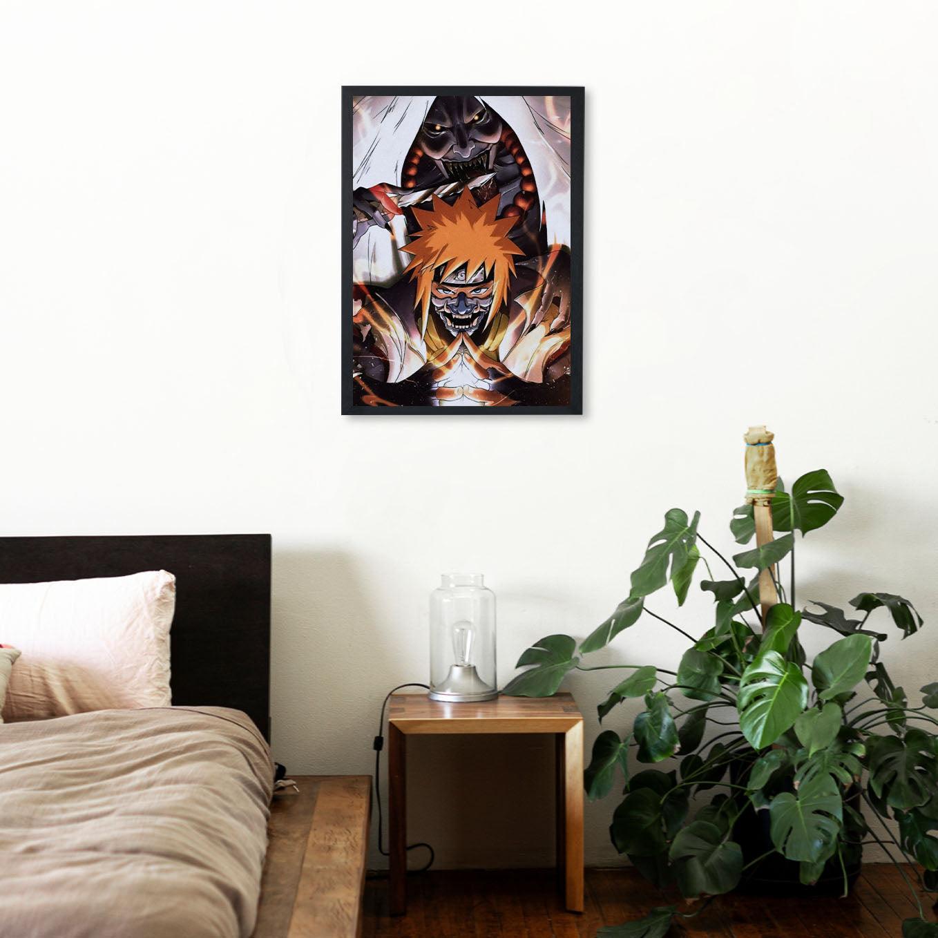 Naruto Minato uzumaki the Fourth Hokage death reaper seal framed art with glass - SoulAbiti