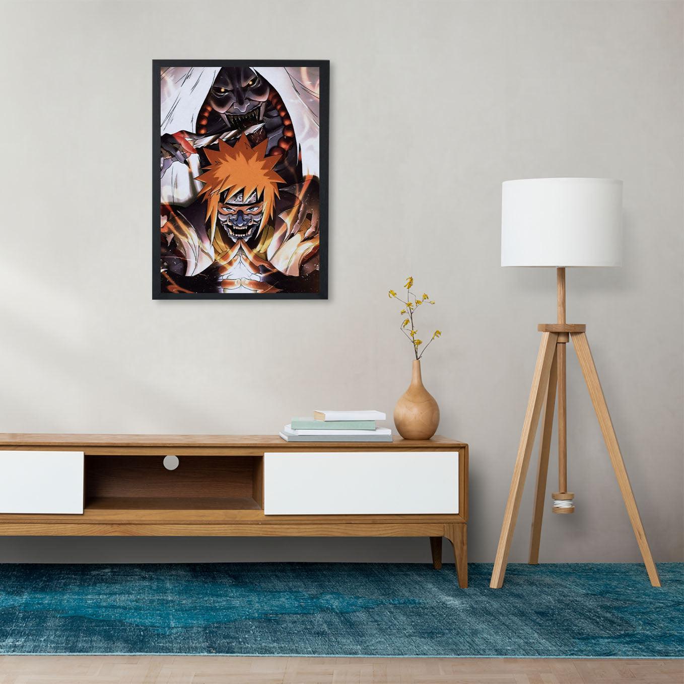 Naruto Minato uzumaki the Fourth Hokage death reaper seal framed art with glass - SoulAbiti