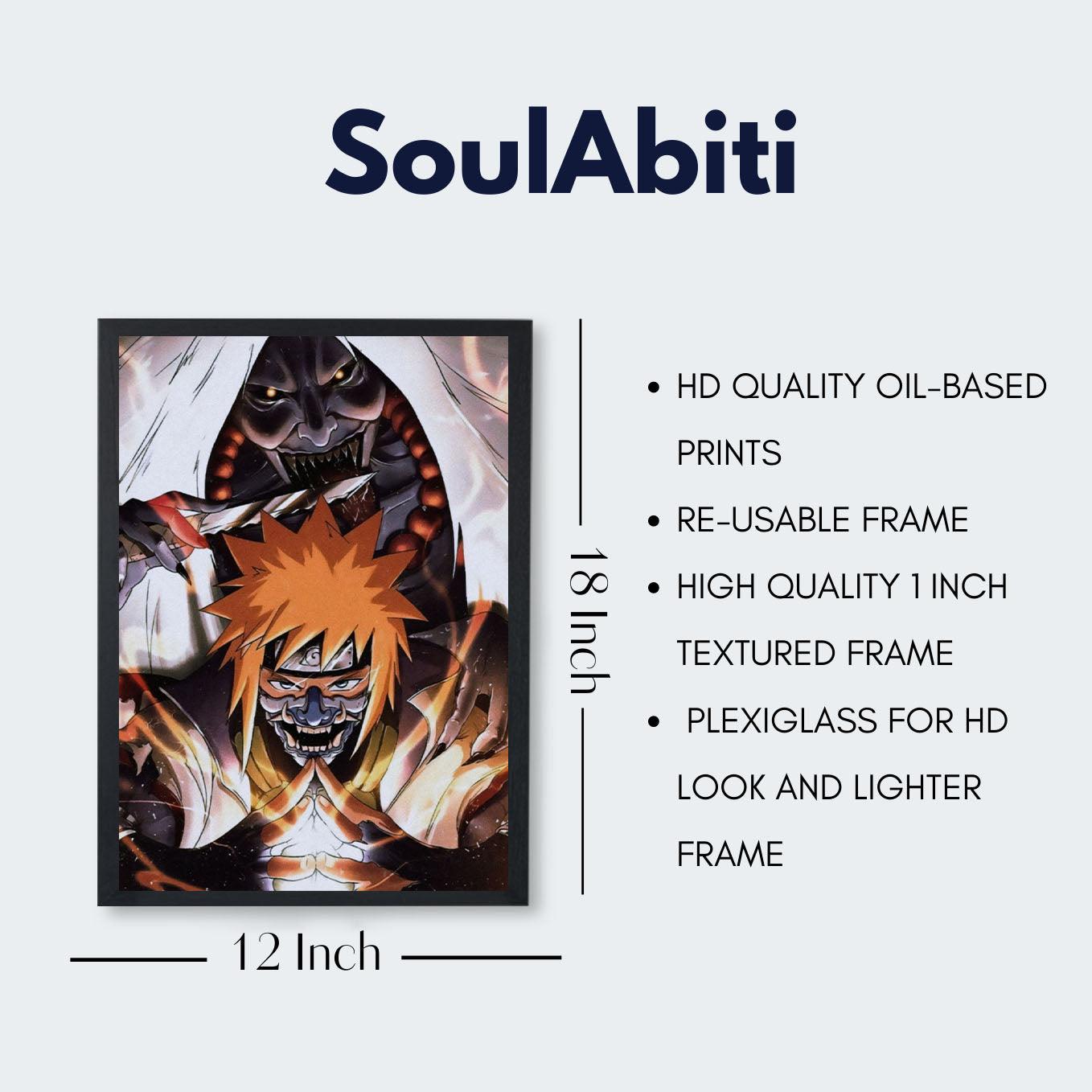 Naruto Minato uzumaki the Fourth Hokage death reaper seal framed art with glass - SoulAbiti