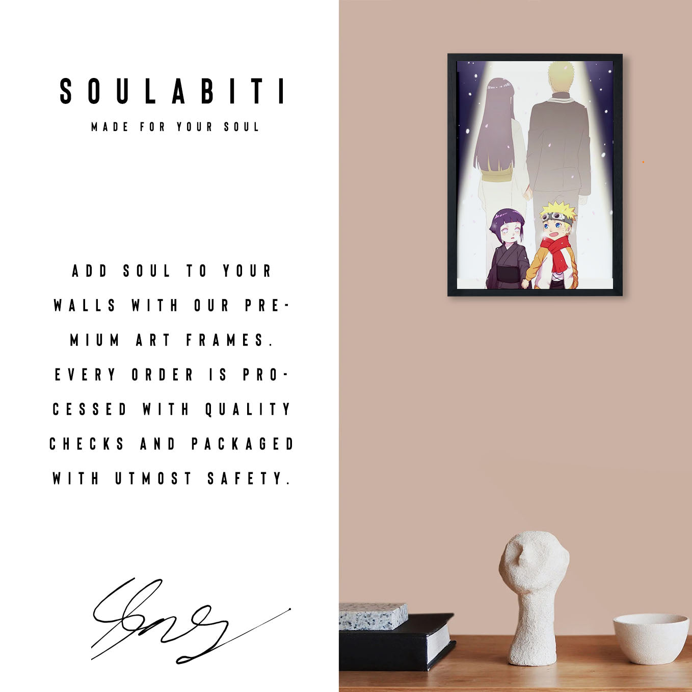 Naruto Naruto And Hinata Journey Poster framed 13x19-Inch - SoulAbiti