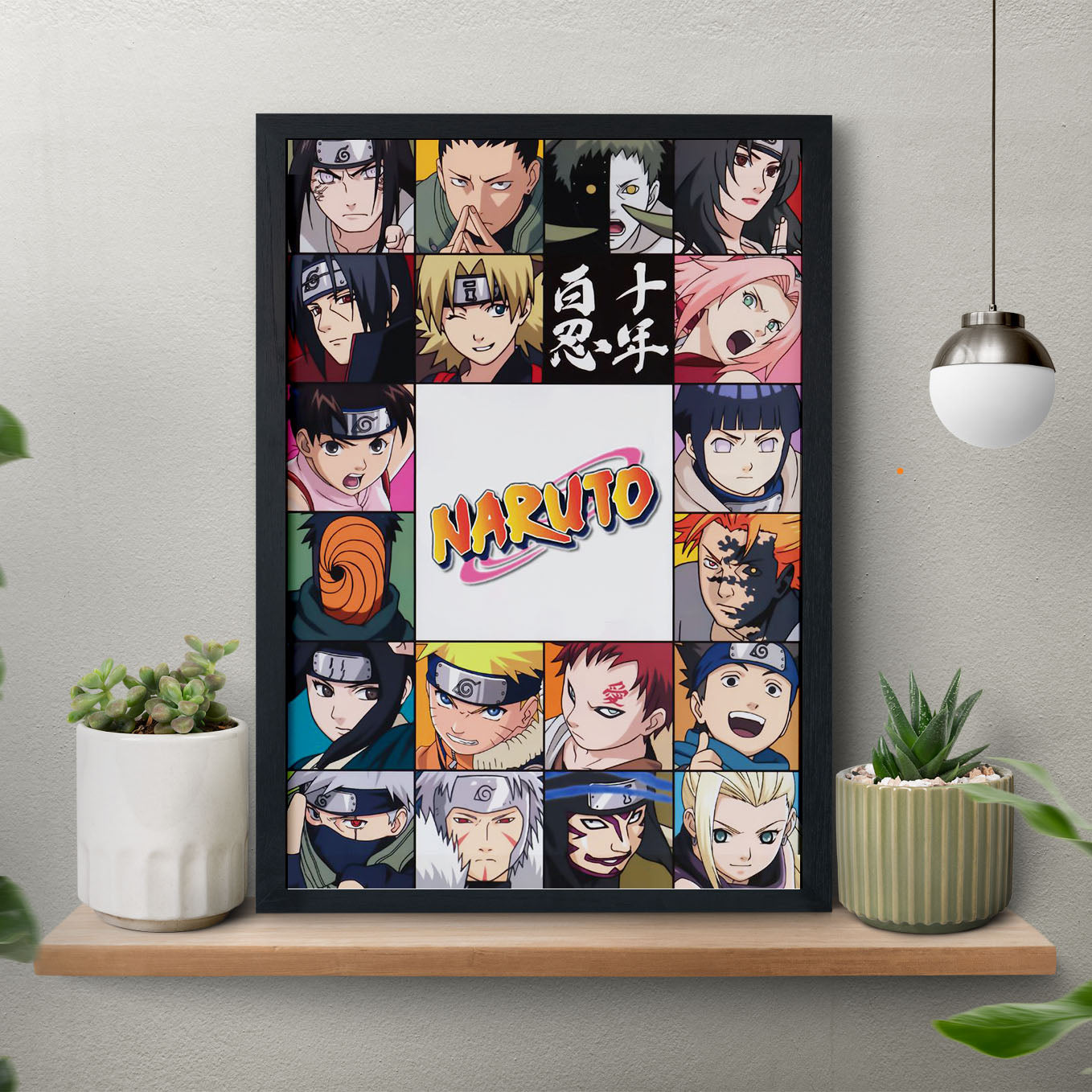Naruto Naruto Collage Poster art framed 13x19-Inch - SoulAbiti