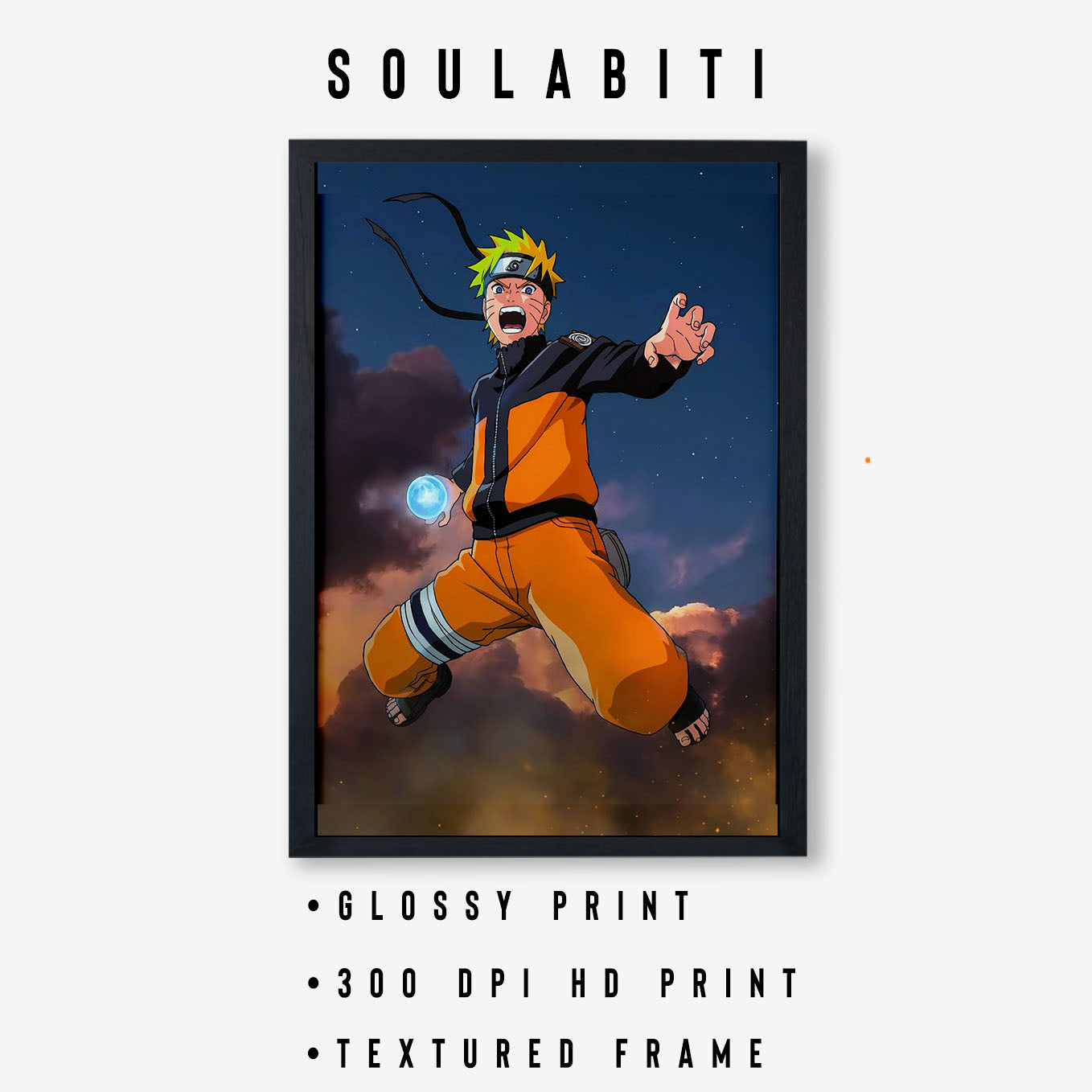 Naruto Rasengan Poster framed 13x19-Inch - SoulAbiti