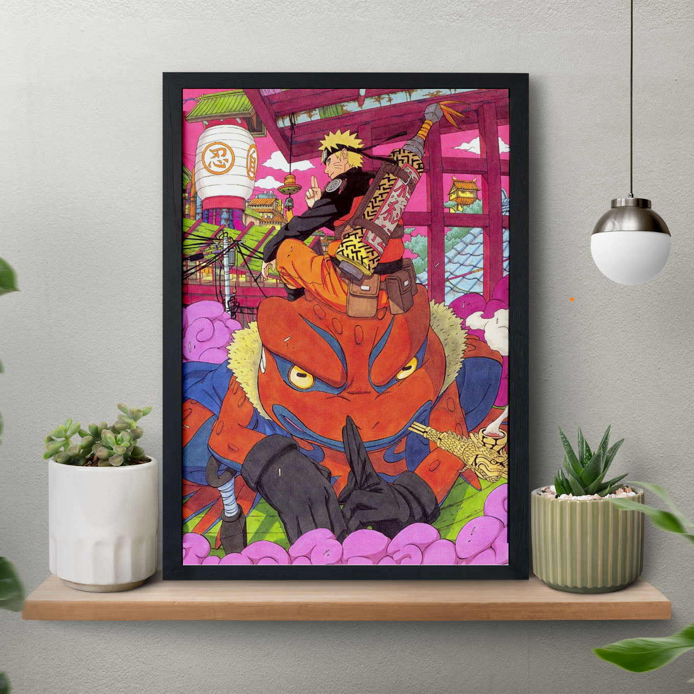 Naruto Sage Mode With Gamakichi Poster art framed 13x19-Inch - SoulAbiti