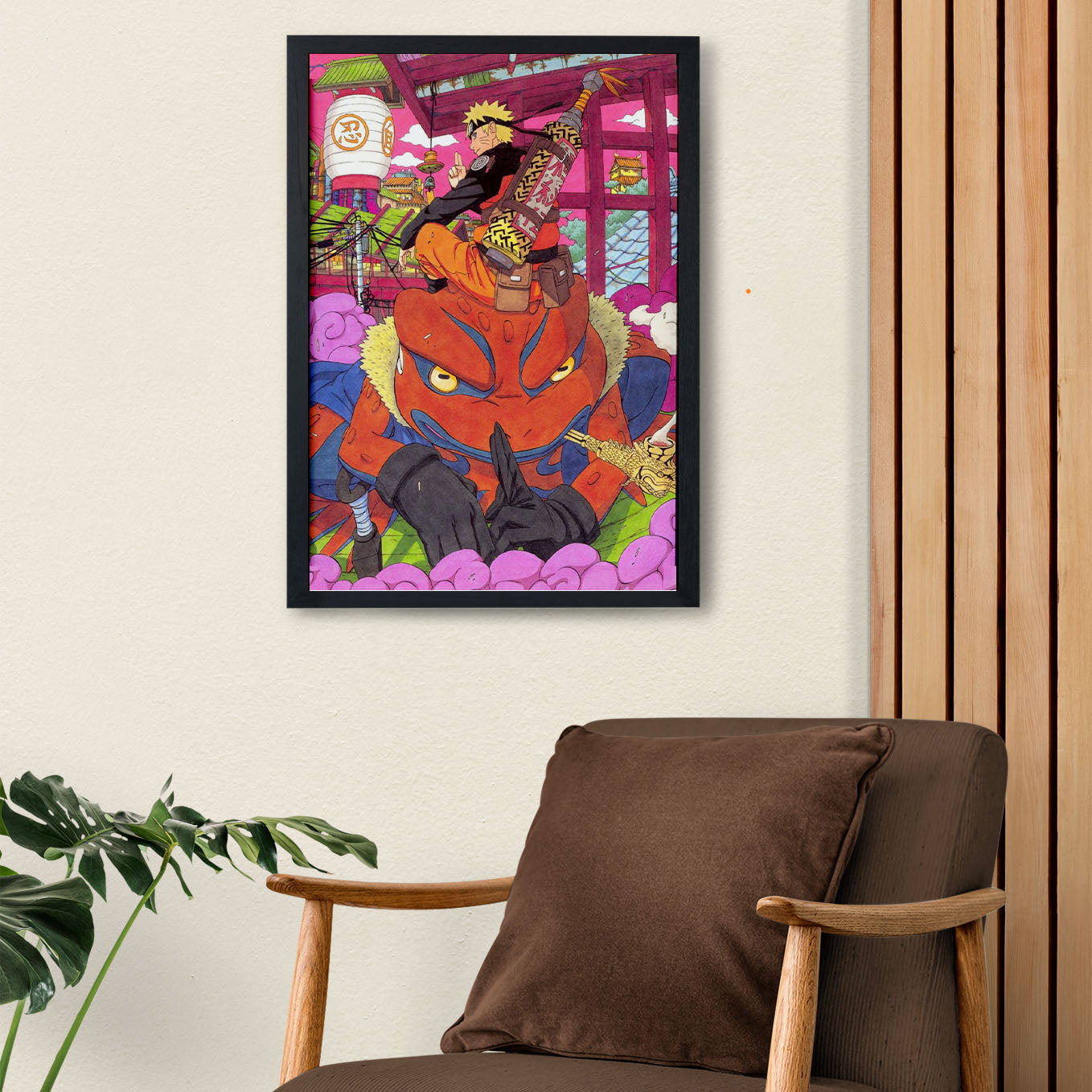Naruto Sage Mode With Gamakichi Poster art framed 13x19-Inch - SoulAbiti