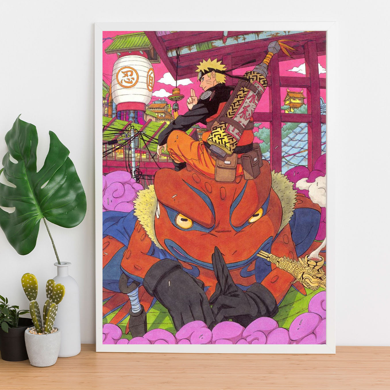 Naruto Sage Mode With Gamakichi Poster art framed 13x19-Inch - SoulAbiti
