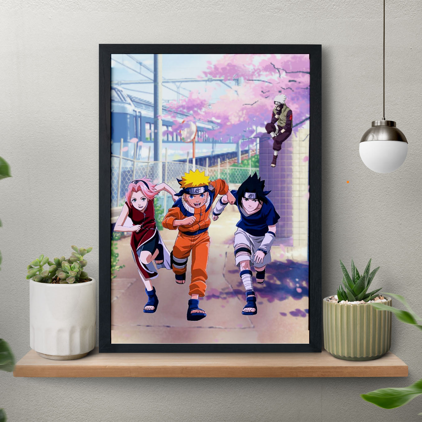 Naruto, Sasuke, Sakura Poster art framed 13x19-Inch - SoulAbiti