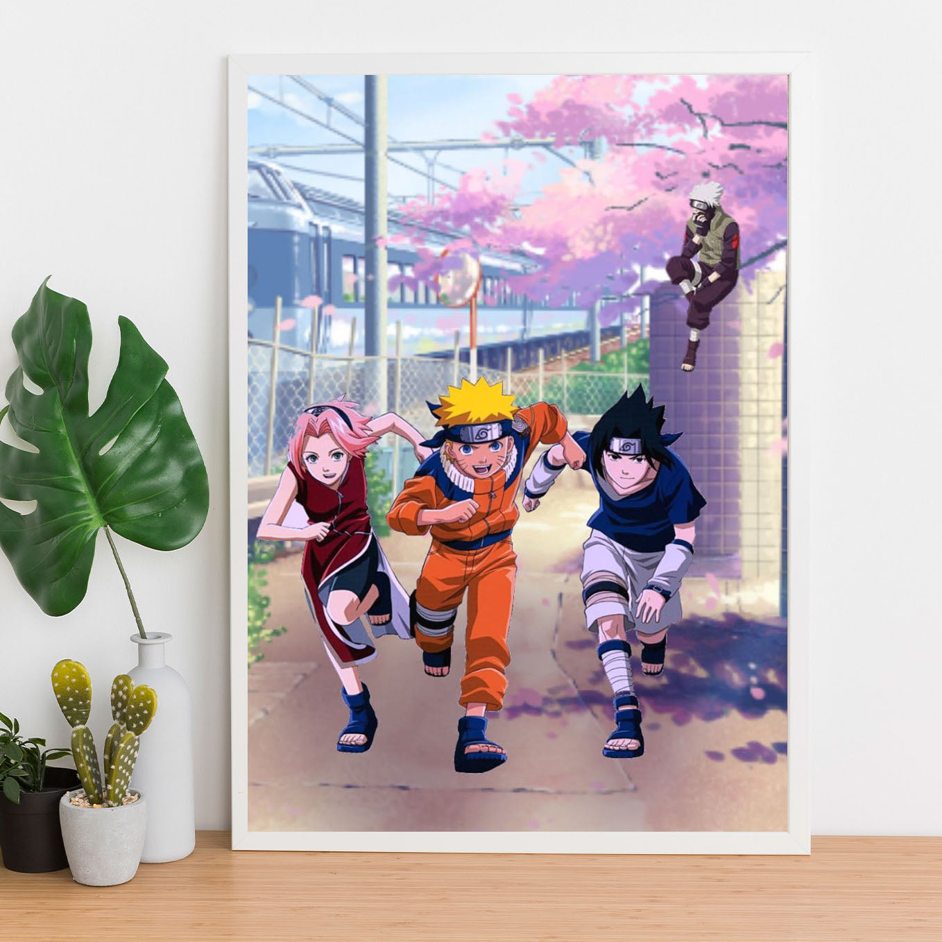 Naruto, Sasuke, Sakura Poster art framed 13x19-Inch - SoulAbiti