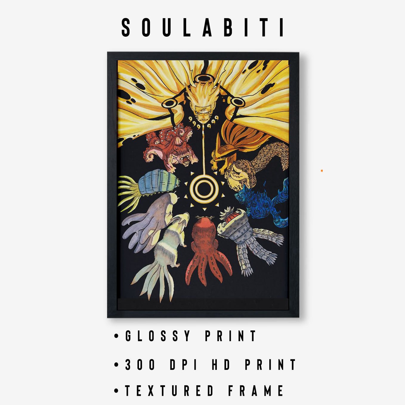 Naruto Tailed Beasts Poster framed 13x19-Inch - SoulAbiti