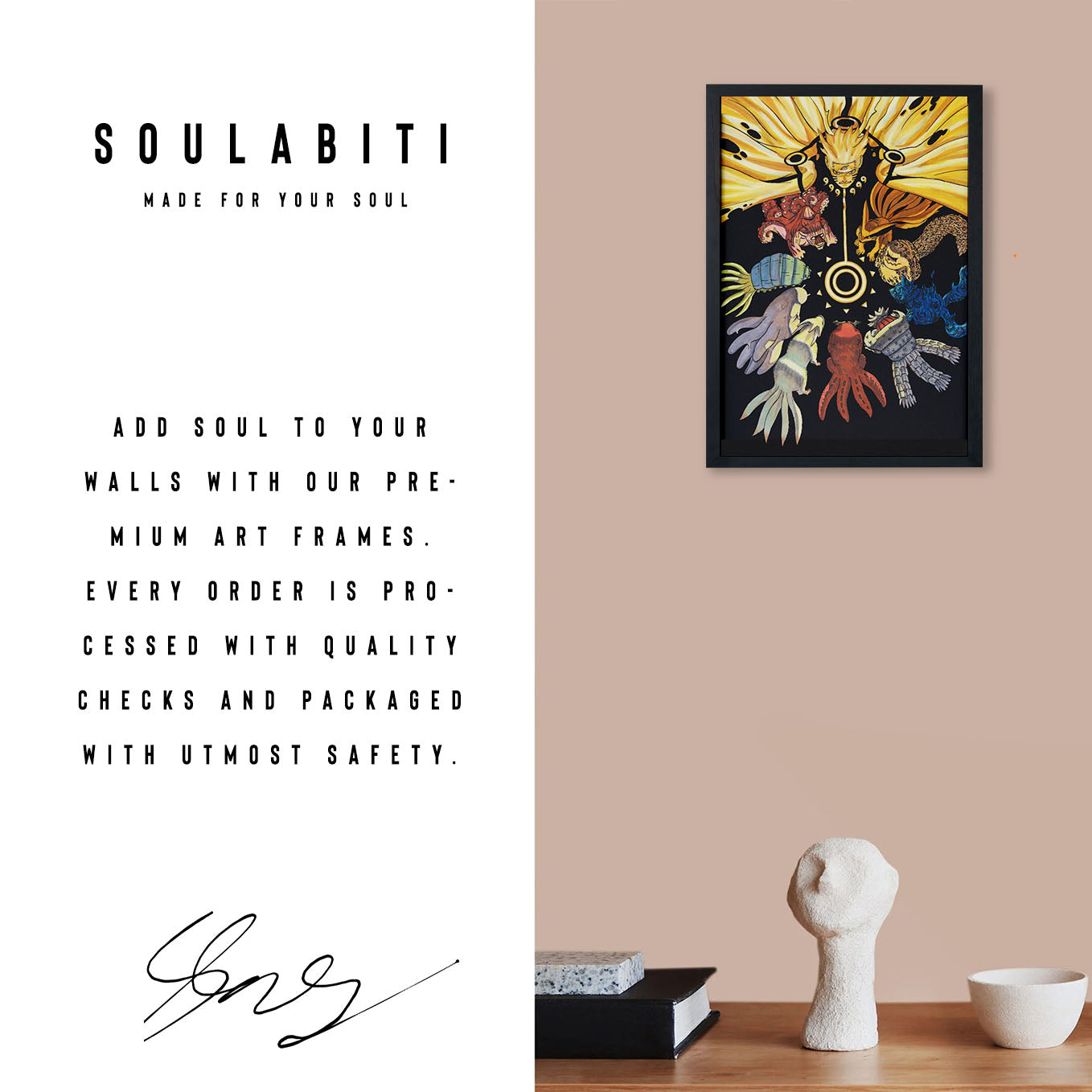 Naruto Tailed Beasts Poster framed 13x19-Inch - SoulAbiti