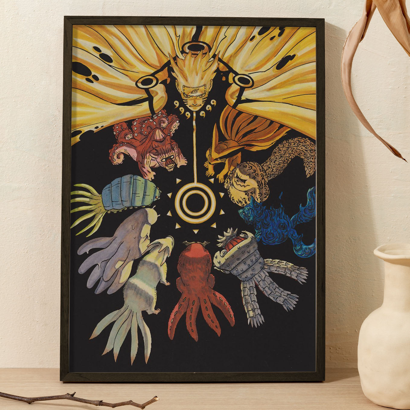 Naruto Tailed Beasts Poster framed 13x19-Inch - SoulAbiti