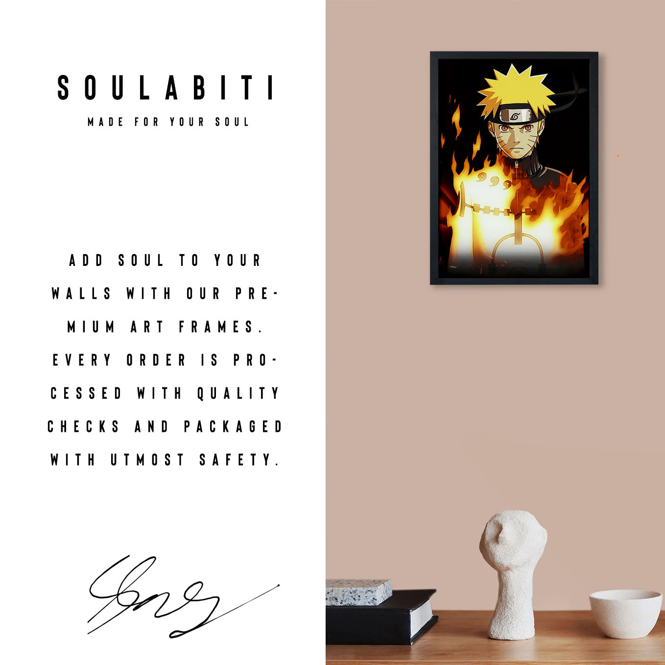 Naruto Tailed Chakra Poster art framed 13x19-Inch - SoulAbiti