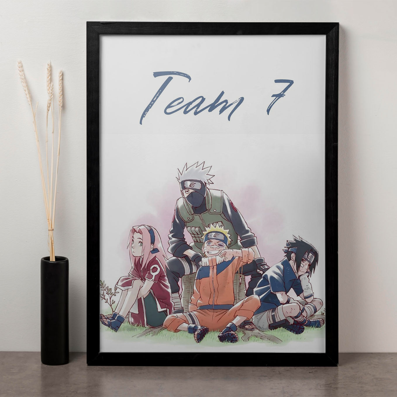 Naruto Team 7 Poster art framed 13x19-Inch - SoulAbiti