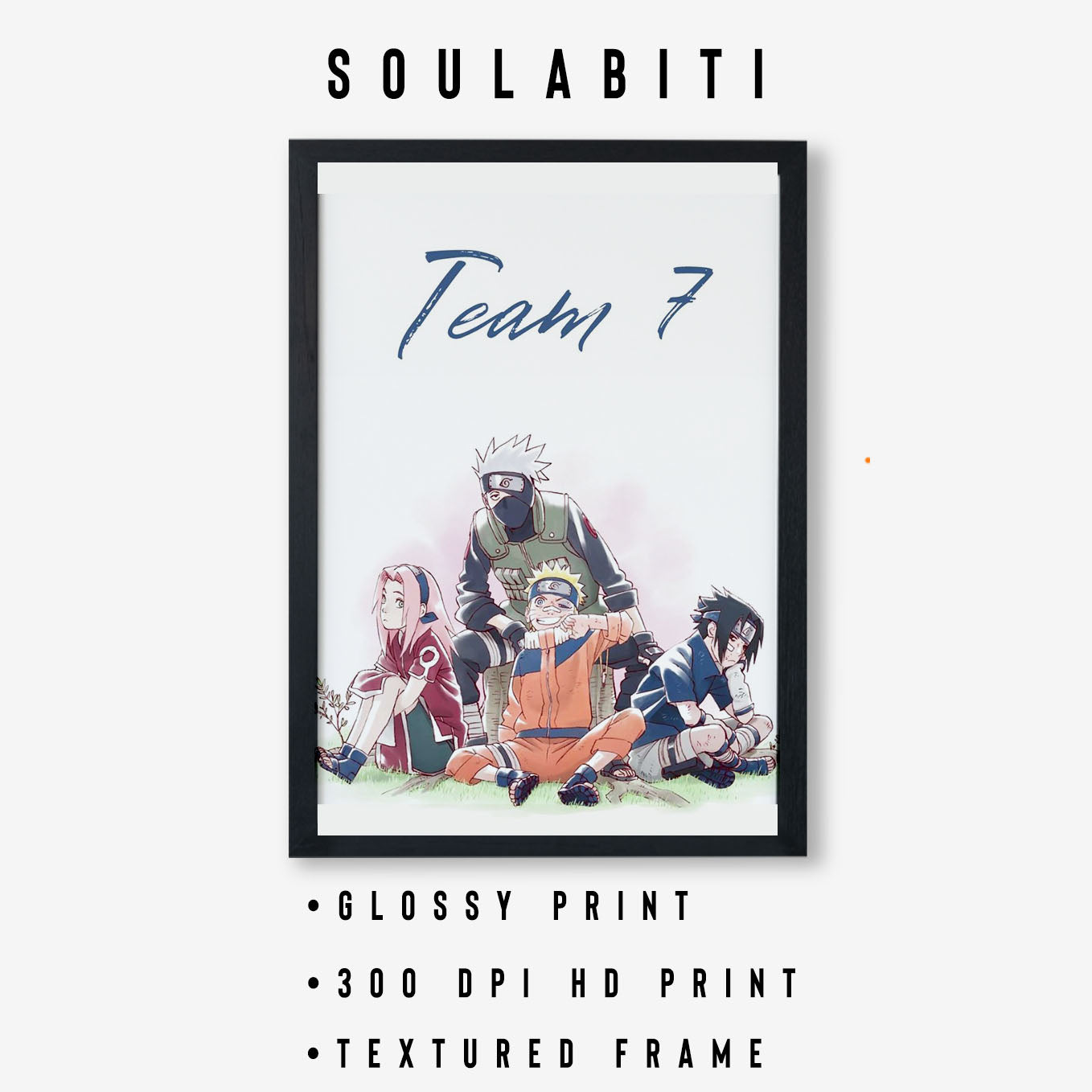 Naruto Team 7 Poster art framed 13x19-Inch - SoulAbiti