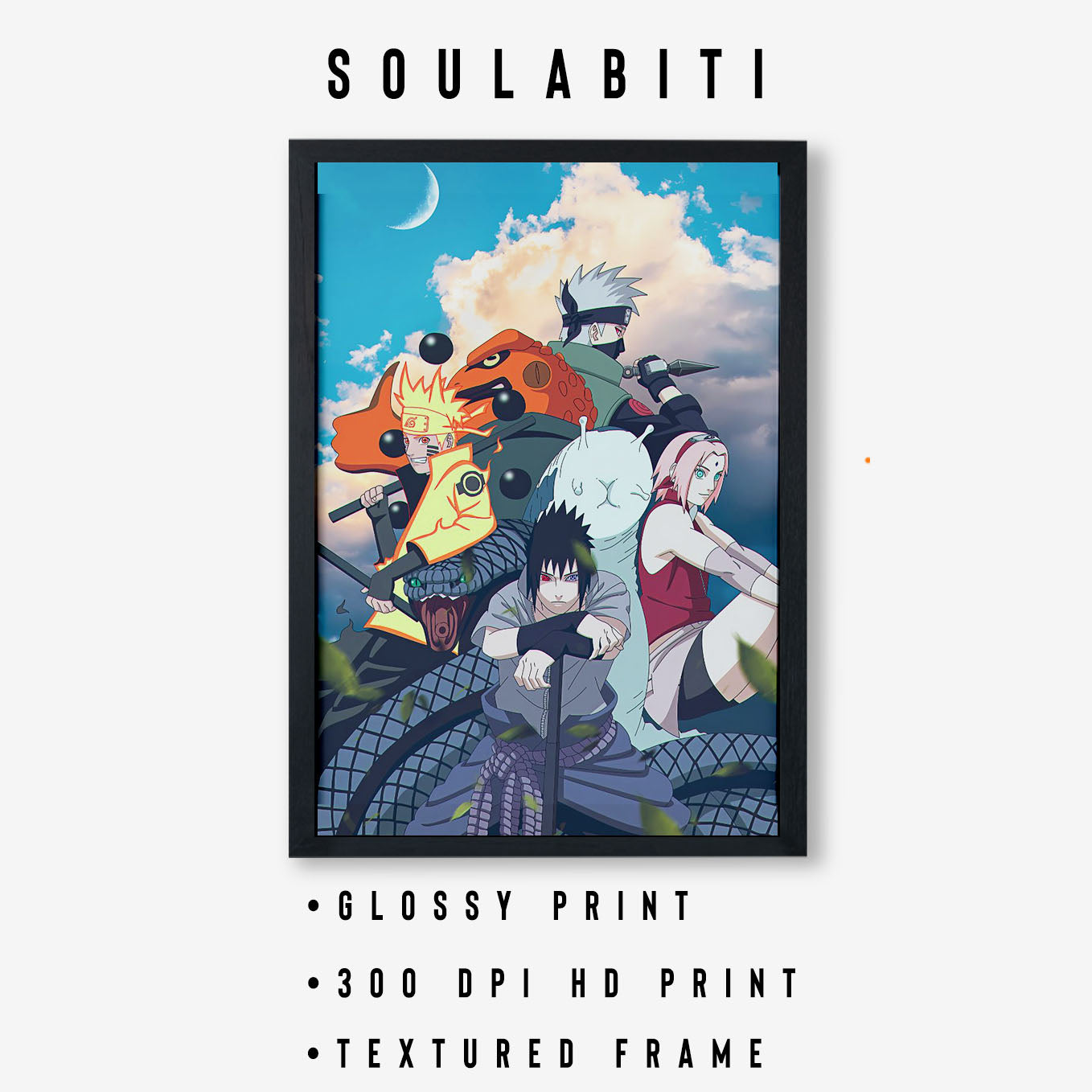 Naruto Team 7 Summoning Jutsu Poster framed 13x19-Inch - SoulAbiti