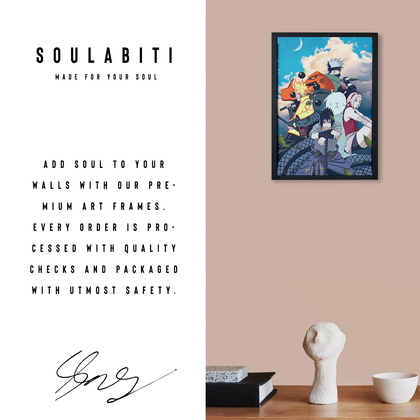 Naruto Team 7 Summoning Jutsu Poster framed 13x19-Inch - SoulAbiti