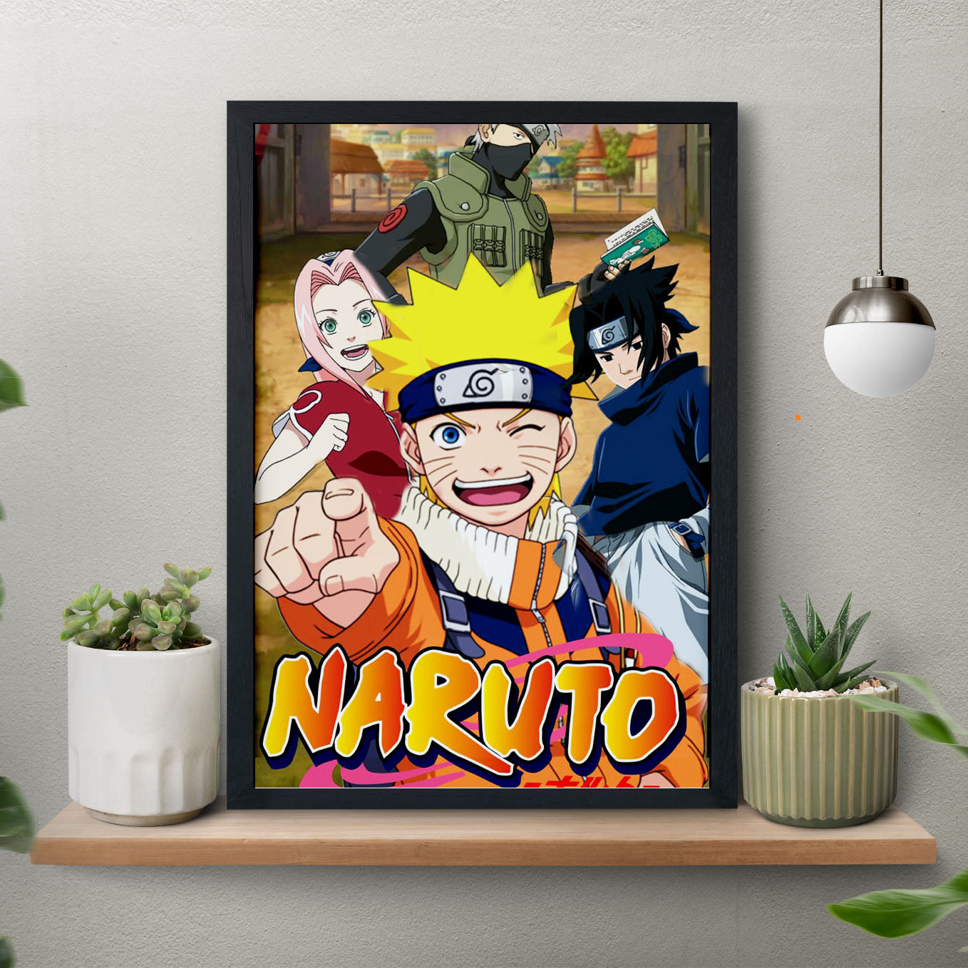 Naruto Team Kakashi Poster art framed 13x19-Inch - SoulAbiti