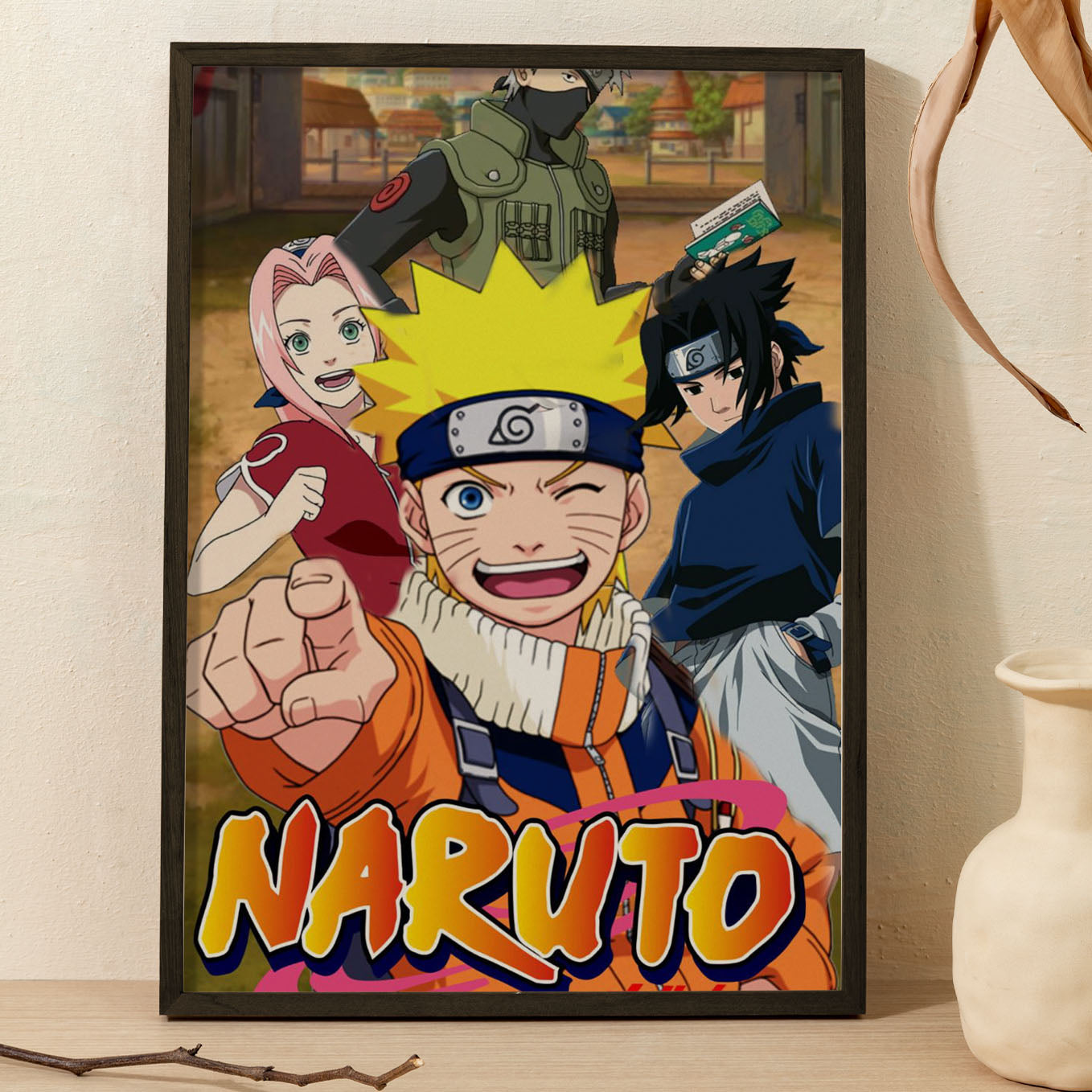 Naruto Team Kakashi Poster art framed 13x19-Inch - SoulAbiti