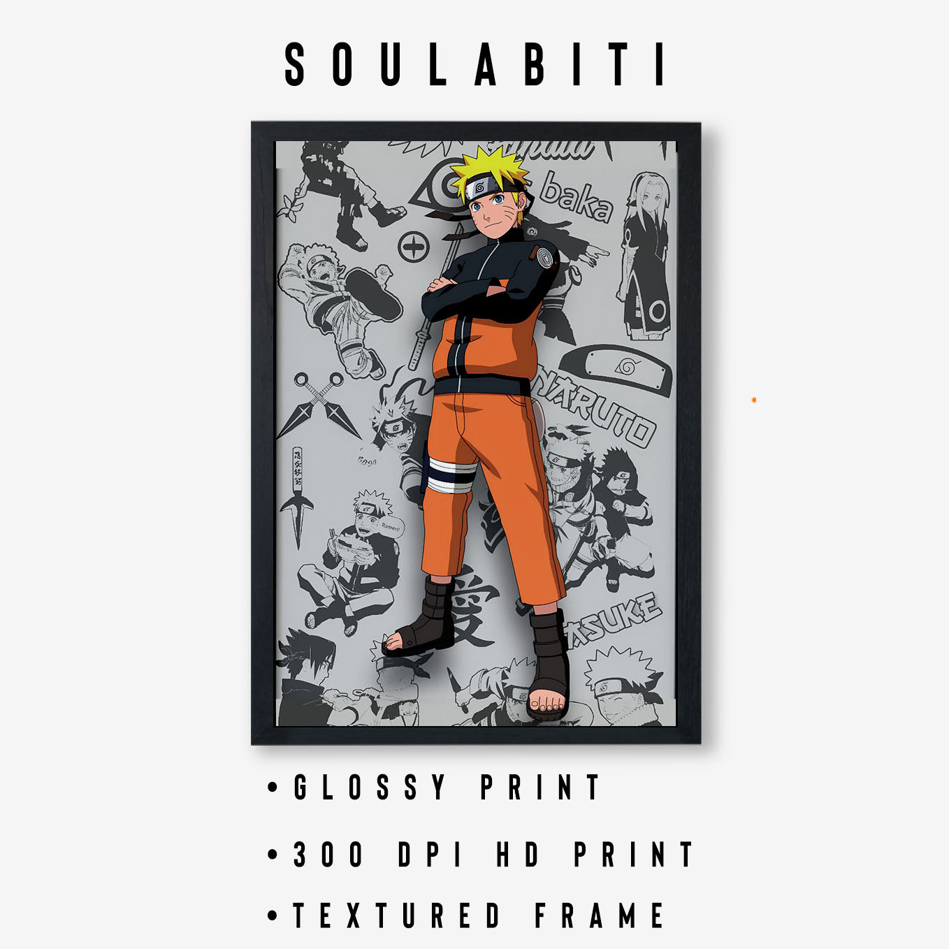 Naruto Uzumaki Poster framed 13x19-Inch - SoulAbiti