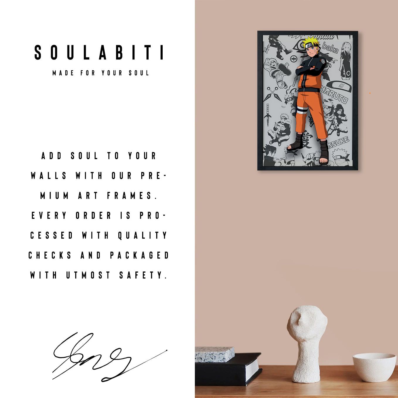 Naruto Uzumaki Poster framed 13x19-Inch - SoulAbiti