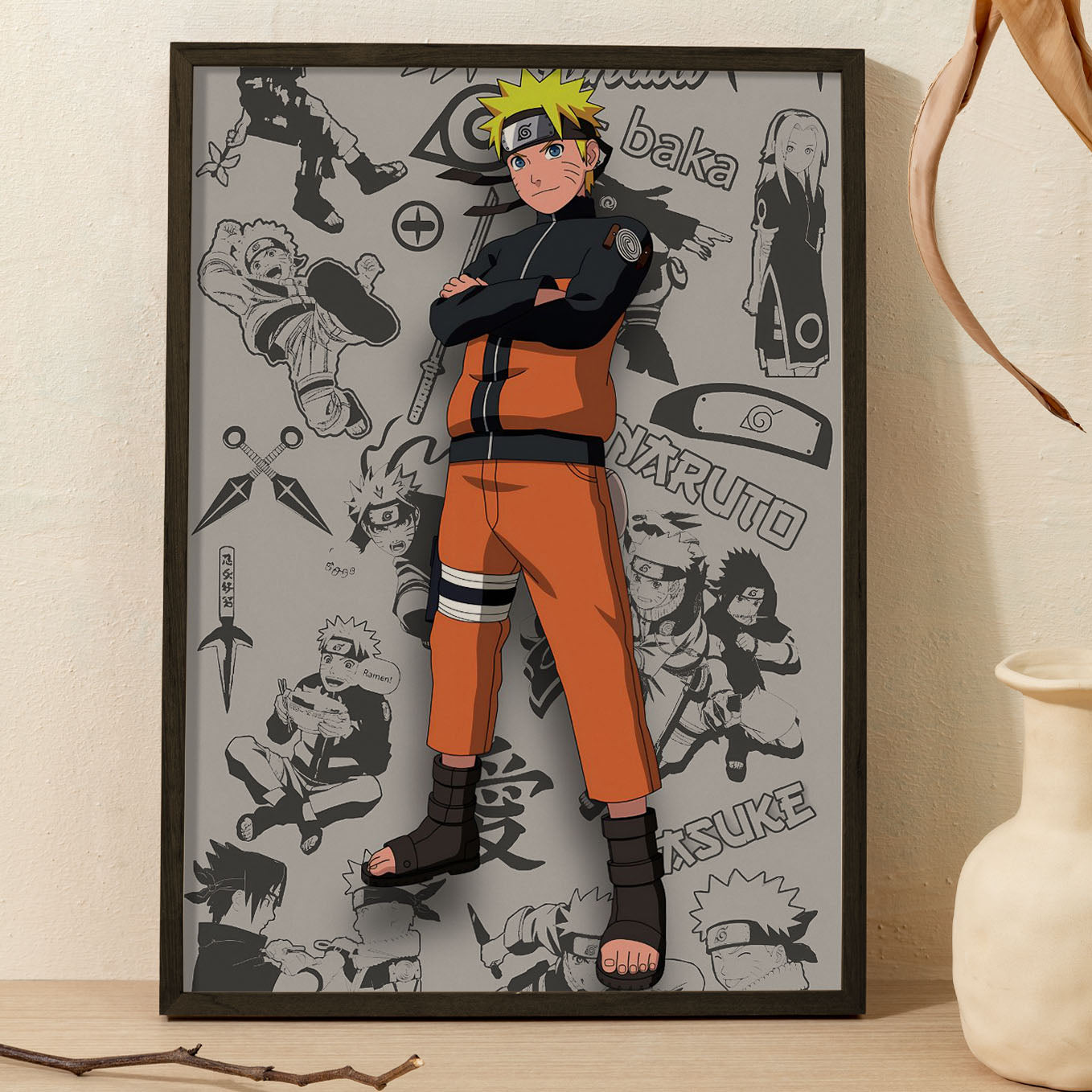 Naruto Uzumaki Poster framed 13x19-Inch - SoulAbiti