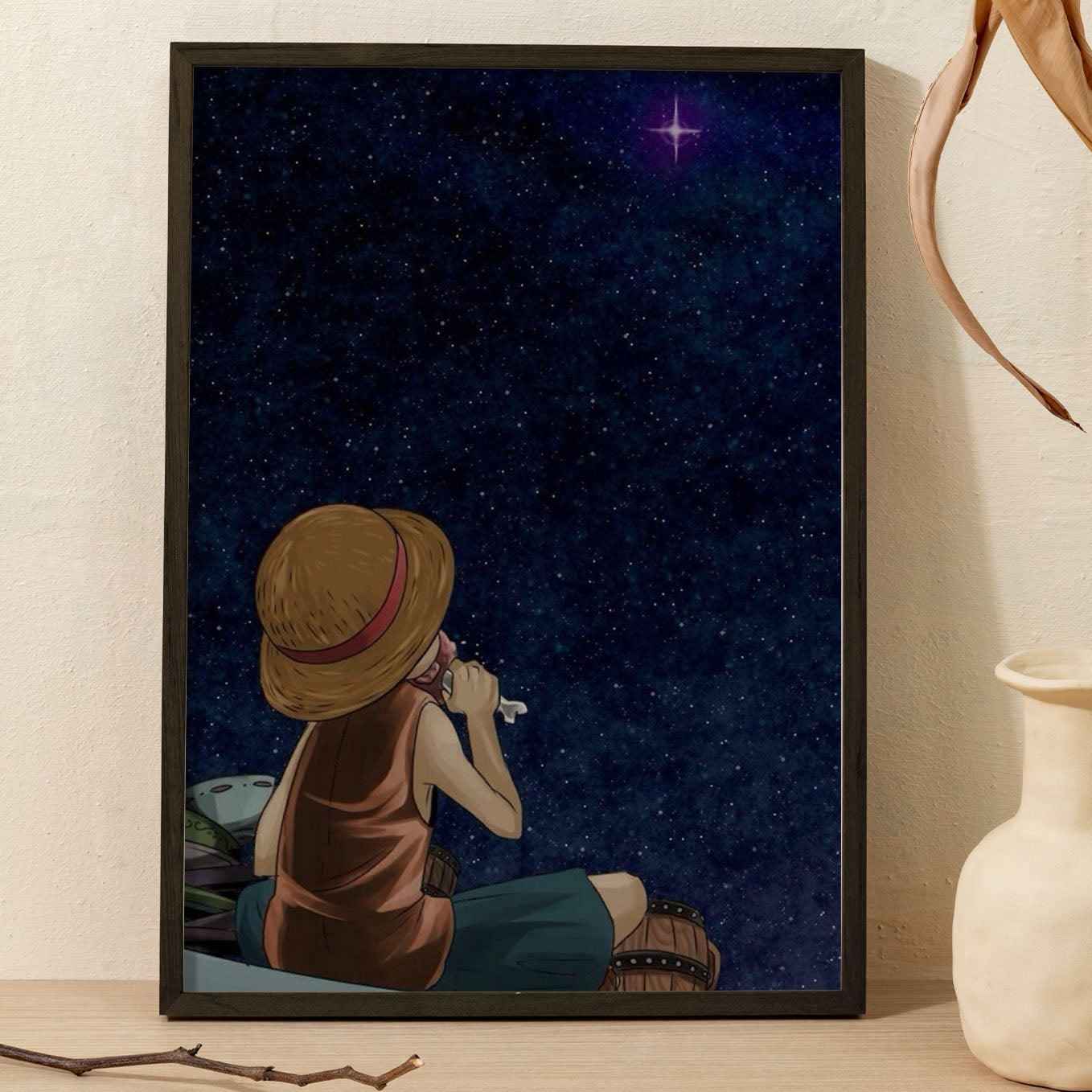 One Piece Child Luffy ambitions Poster Framed 13x19-Inch - SoulAbiti