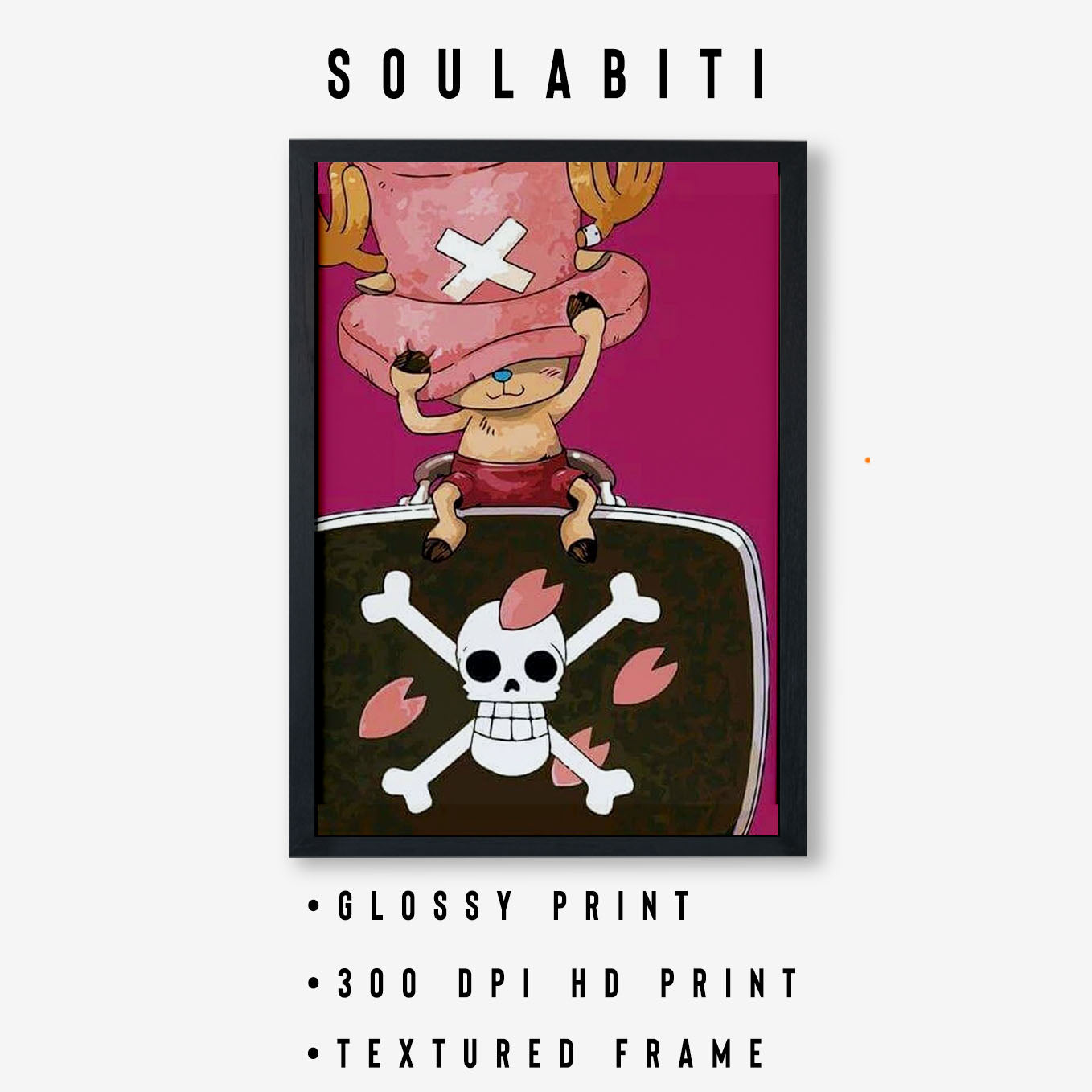 One Piece Chopper Hiriluk pirate flag Poster Art Framed 13x19-Inch - SoulAbiti