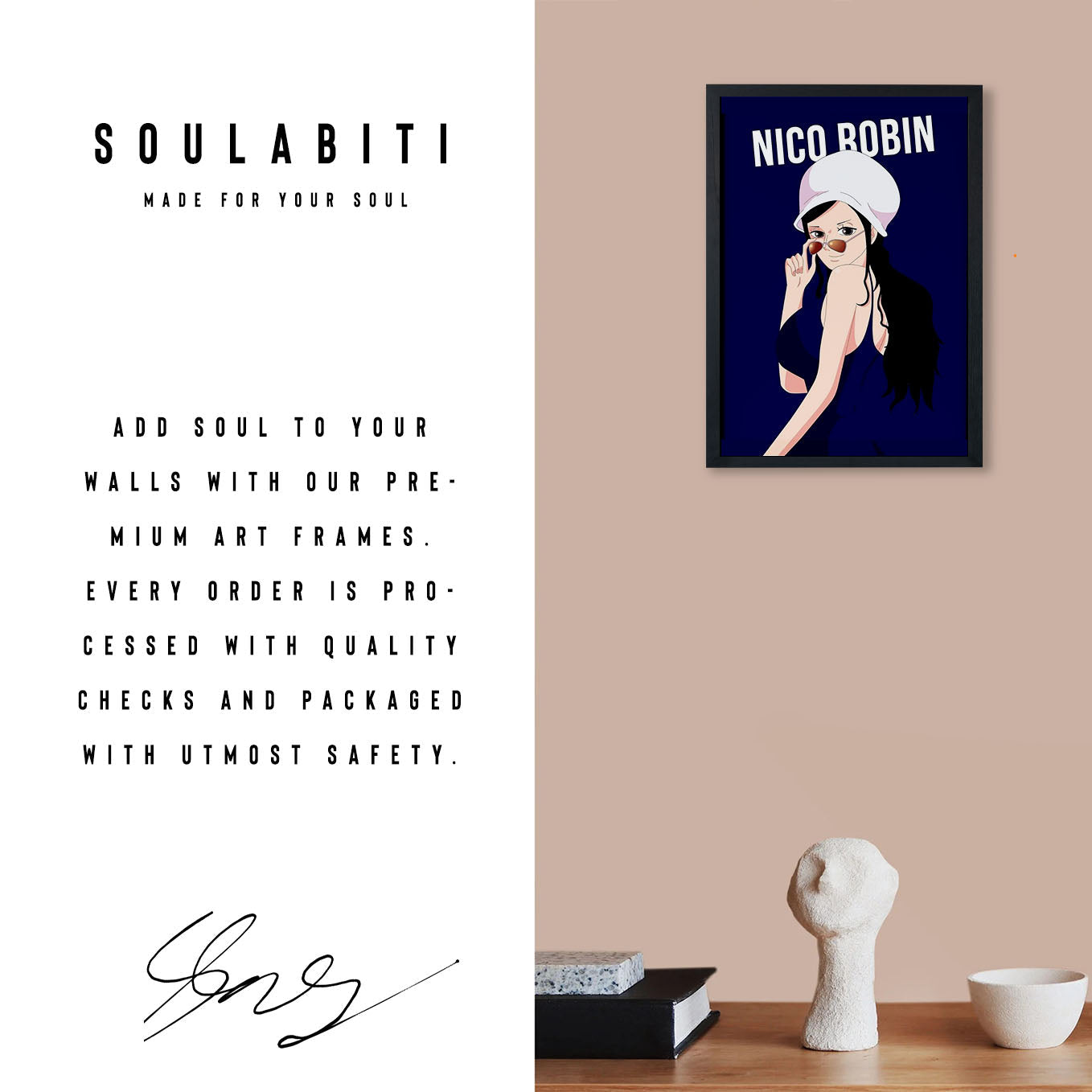 One Piece Devil Child Nico Robin Poster Art Framed 13x19 -Inch - SoulAbiti