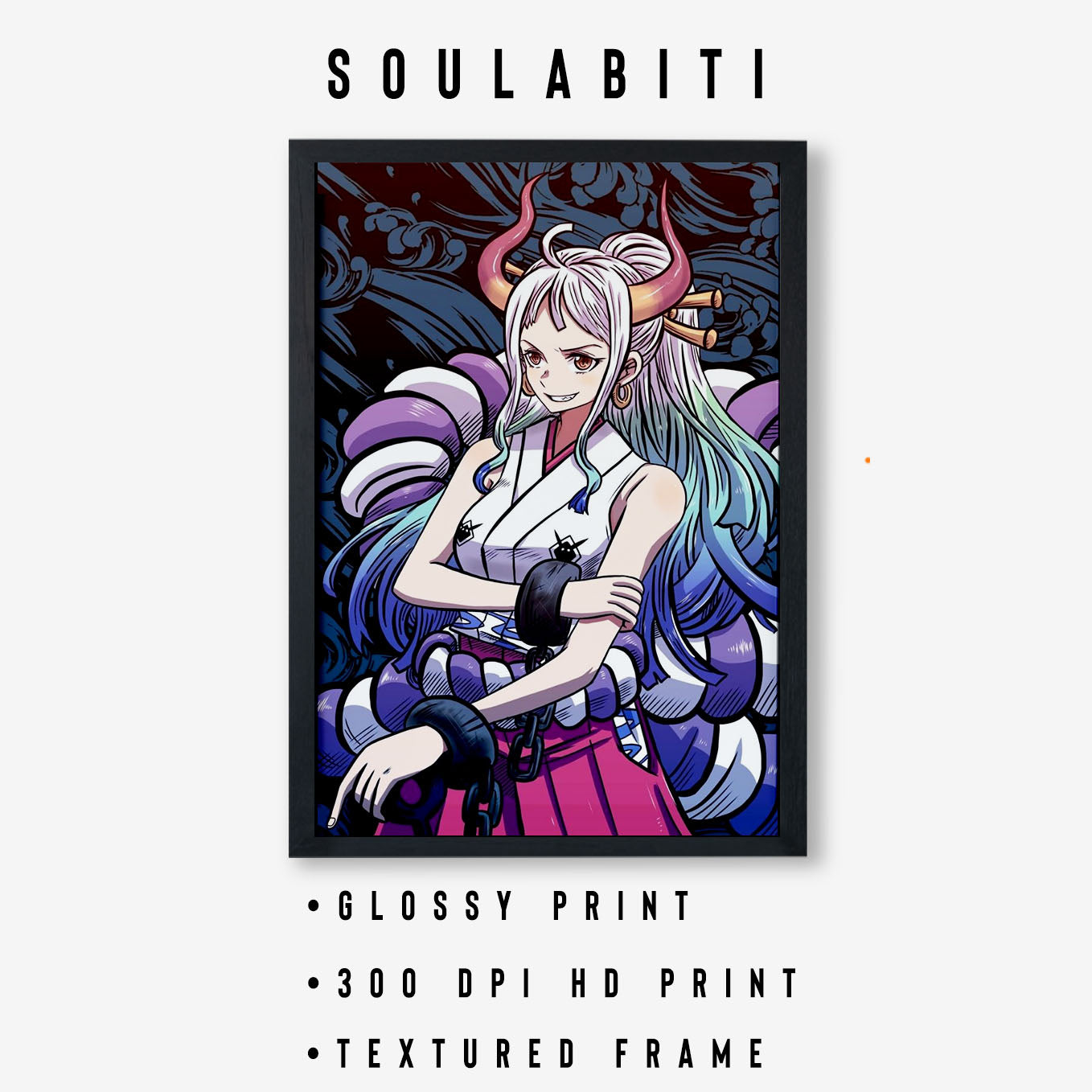 One Piece Devil Princess Yamato Poster Art Framed 13x19-Inch - SoulAbiti