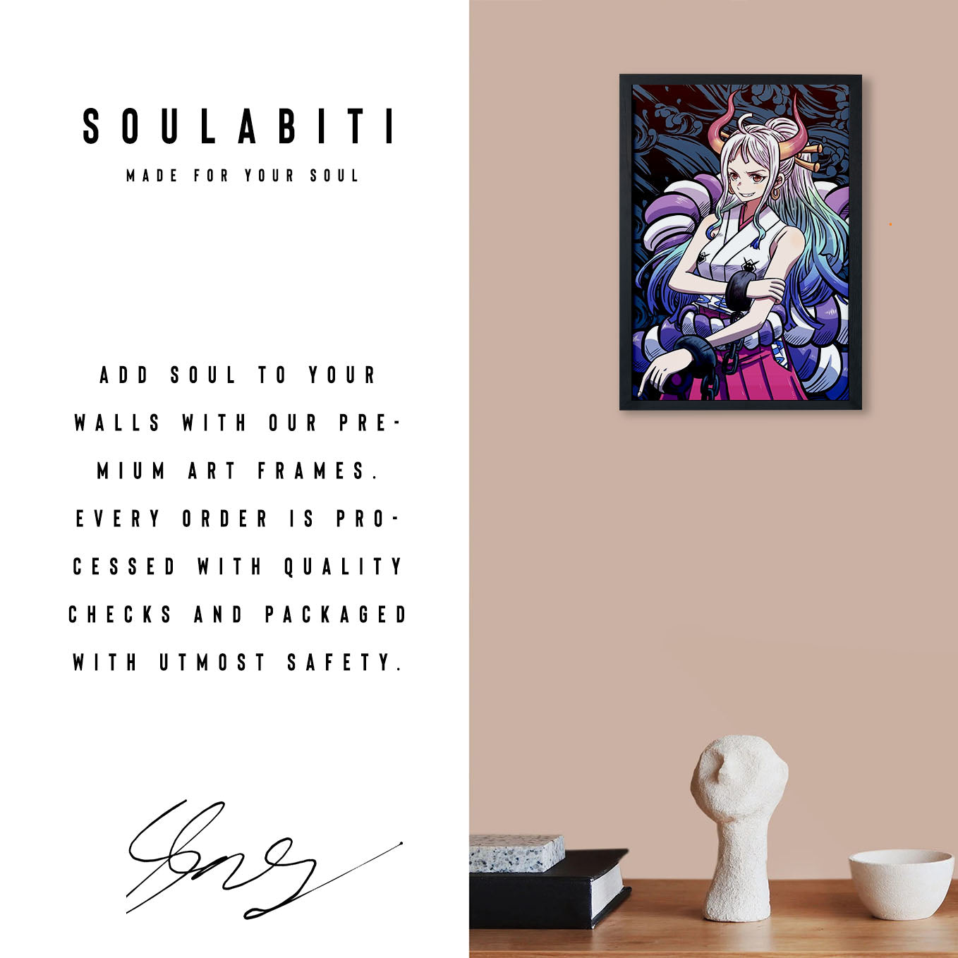 One Piece Devil Princess Yamato Poster Art Framed 13x19-Inch - SoulAbiti