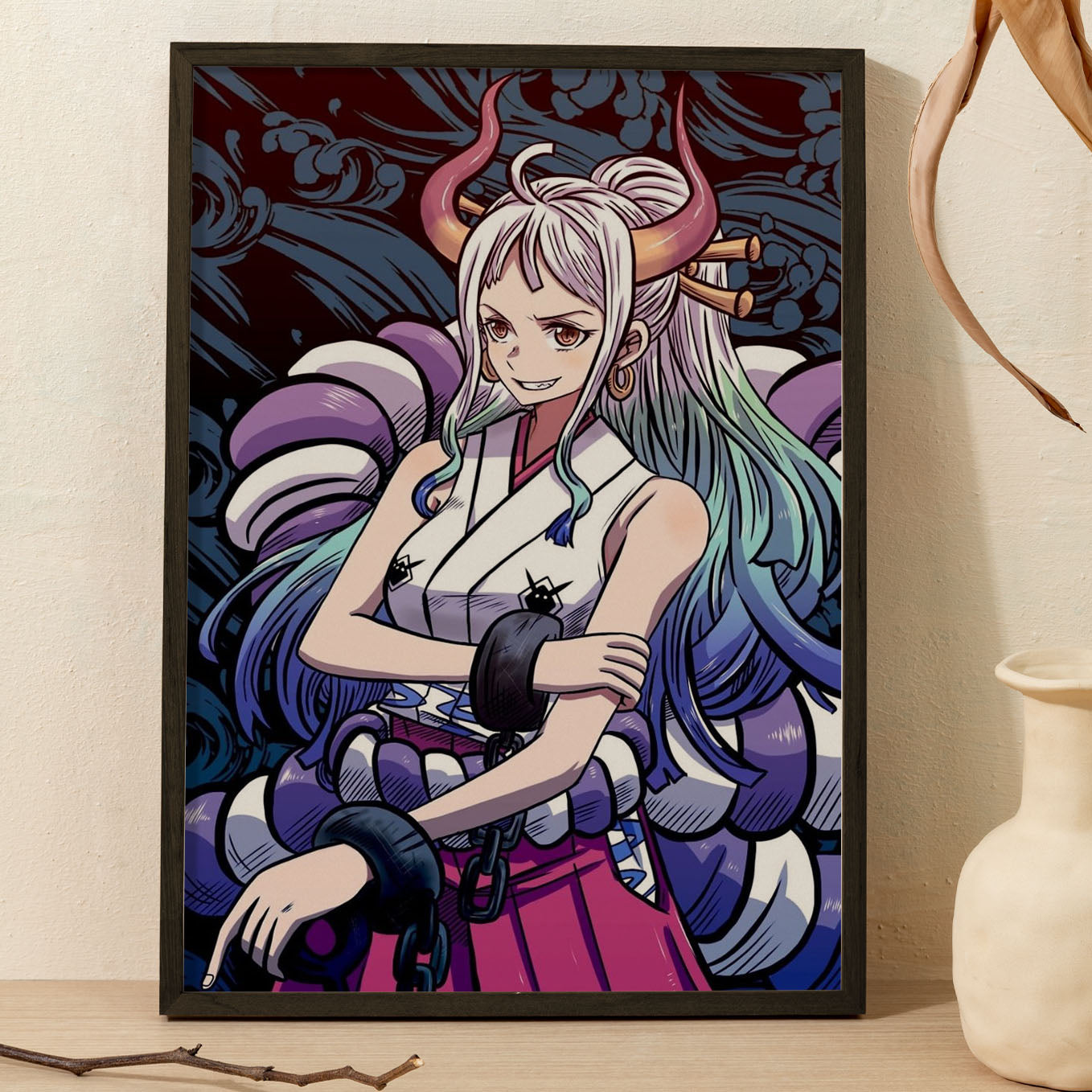 One Piece Devil Princess Yamato Poster Art Framed 13x19-Inch - SoulAbiti